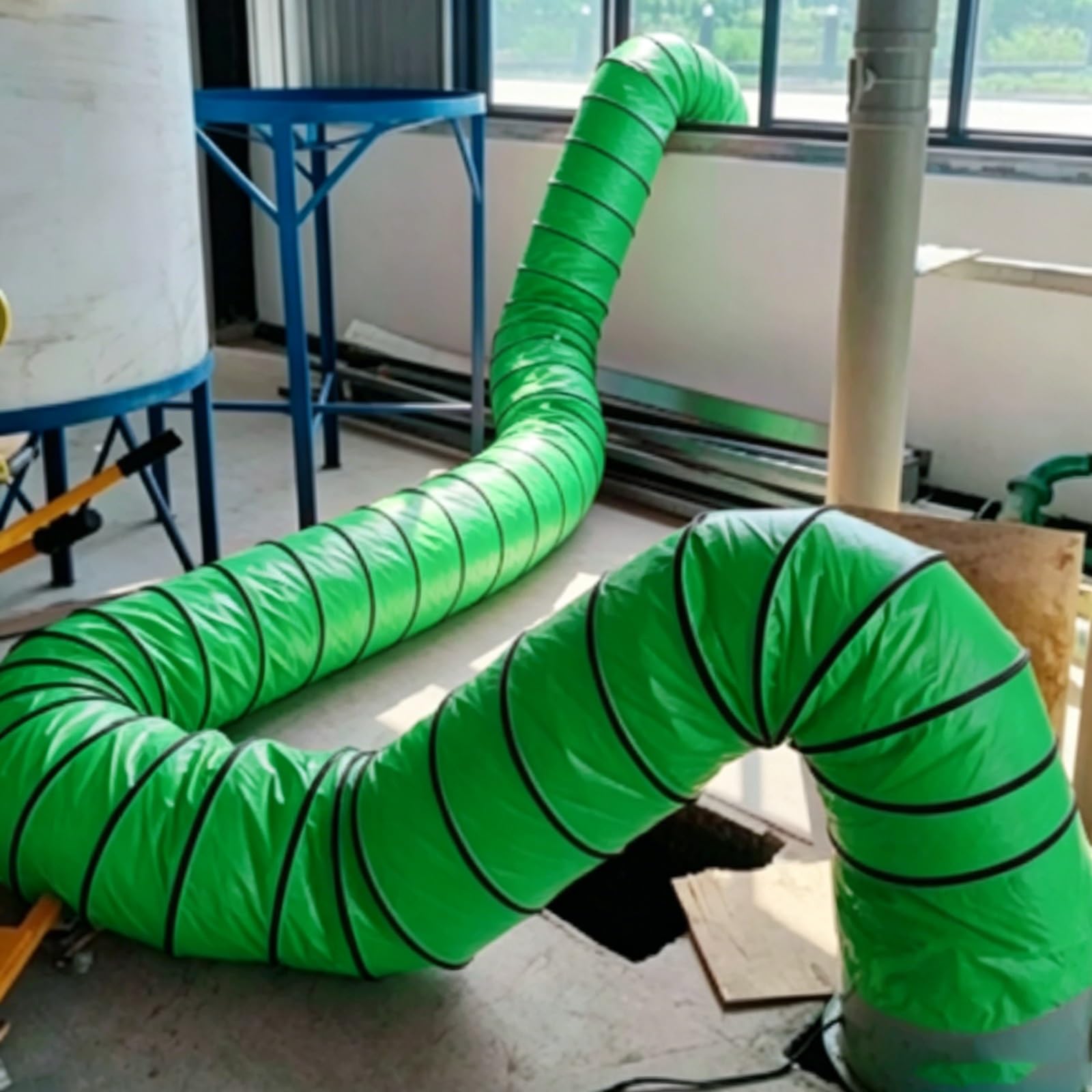 Ventilation ducting Ventilation Hose - L 3m, Tear Resistant PVC Flexible Duct for Welding Fume Extraction/Construction Site, Lightweight & Easy to Install(Green,Ø 150mm/5.9in)
