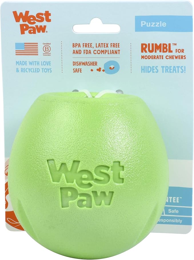 WEST PAW Zogoflex Rumbl TreatDispensing Dog Toy Interactive Slow