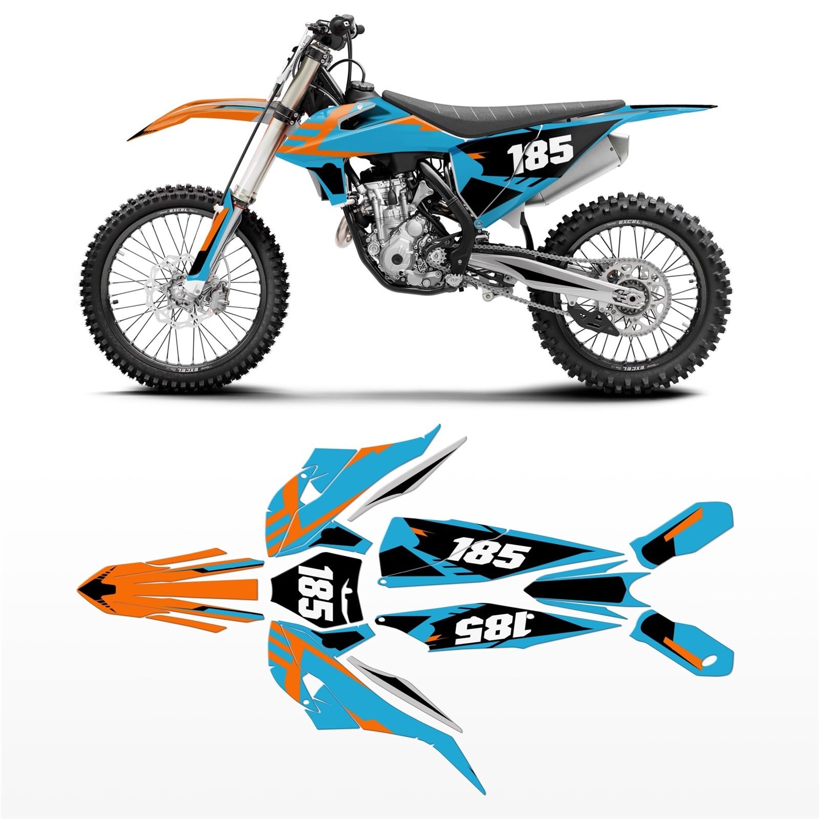 Hnyhf Motorcycle Graphic Background Decal Stickers Kit Compatibile With SXF 2019 2020 2021 2022