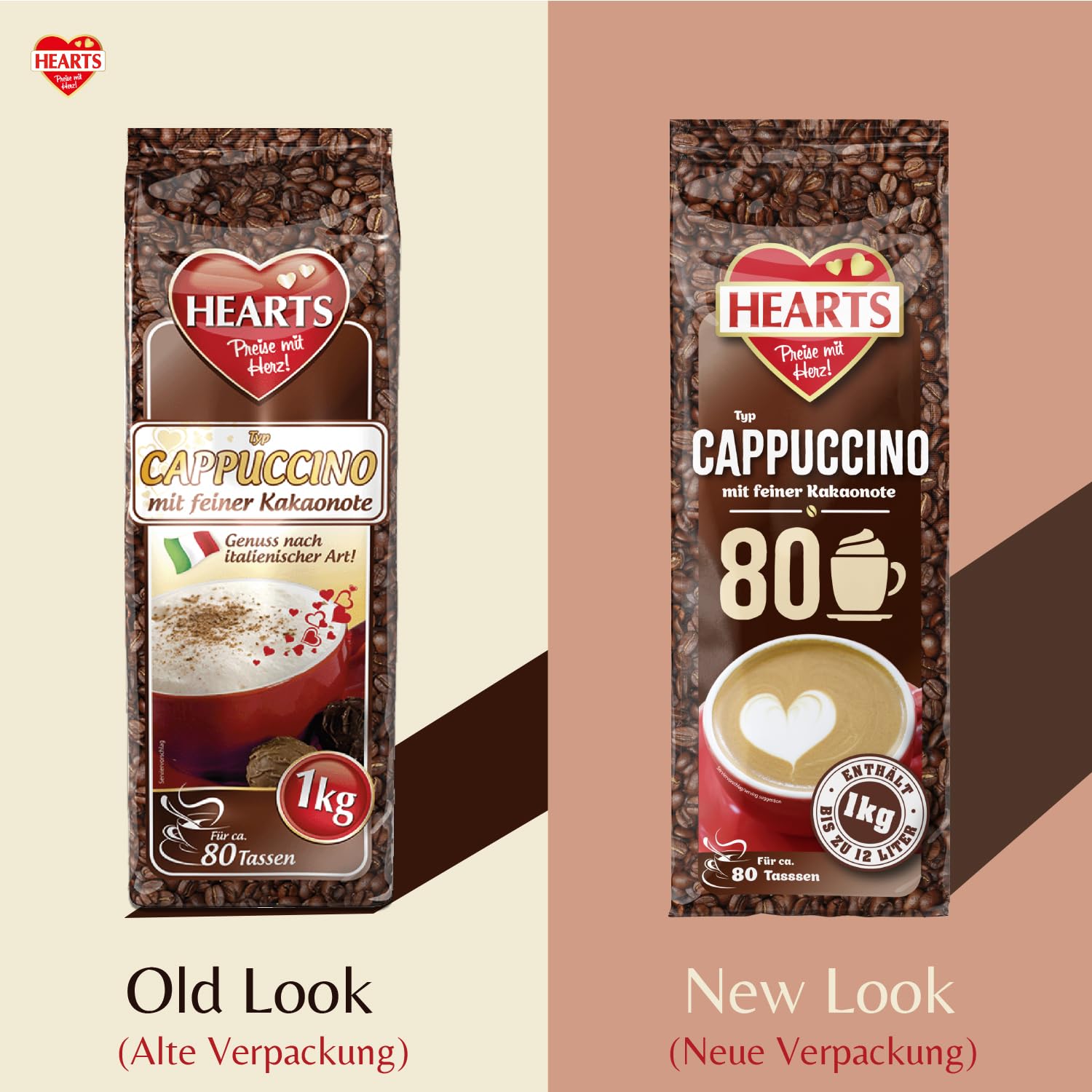 HEART Cappuccino rozpuszczalna kawa instant 2 x 1 kg intensywny aromat mleczny kremowy
