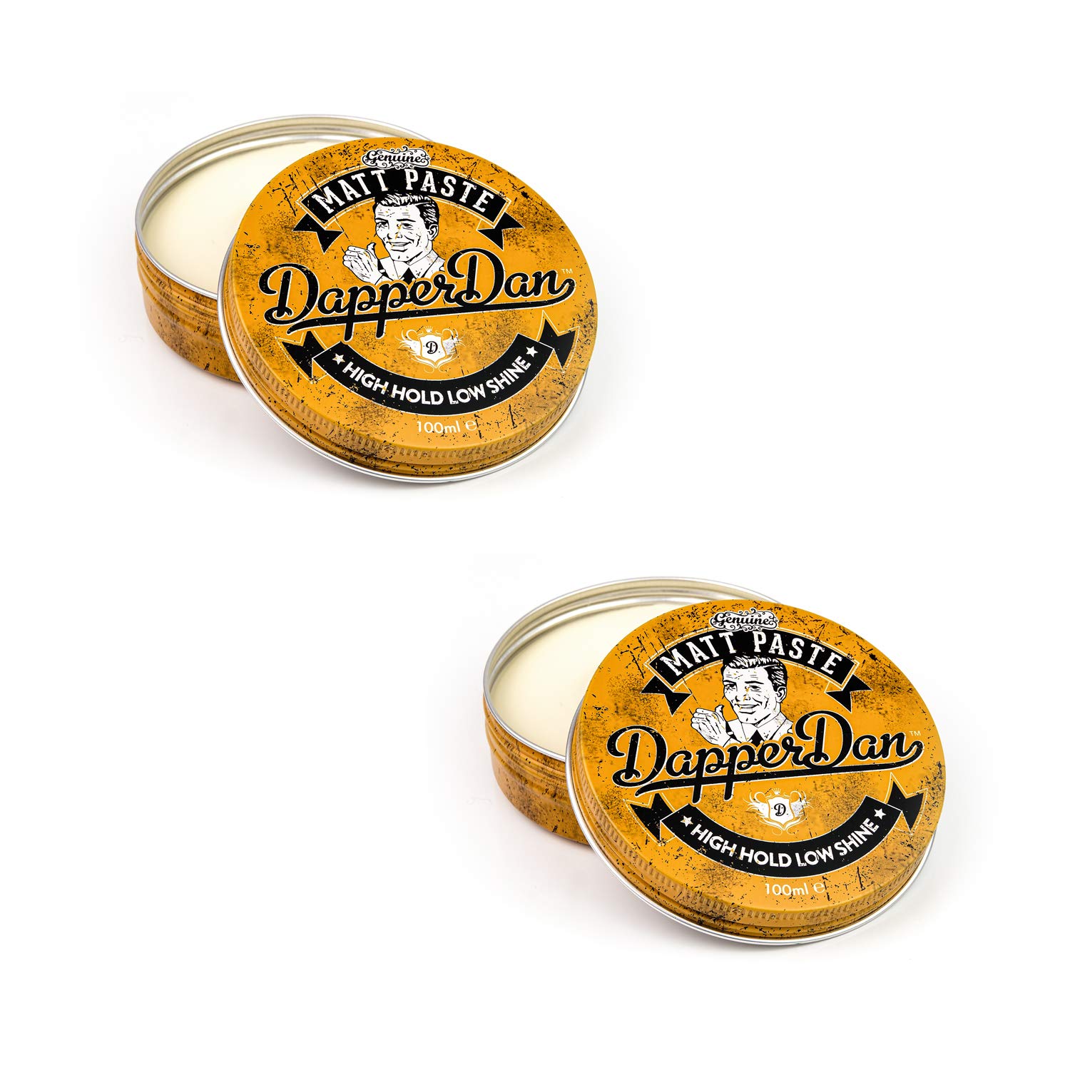 Dapper Dan Matt Paste, High Hold Low Shine Hair Paste for Men, Adds Texture with Flexible Hold for All Styles, Vintage Cologne Fragrance, 2 x 100ml