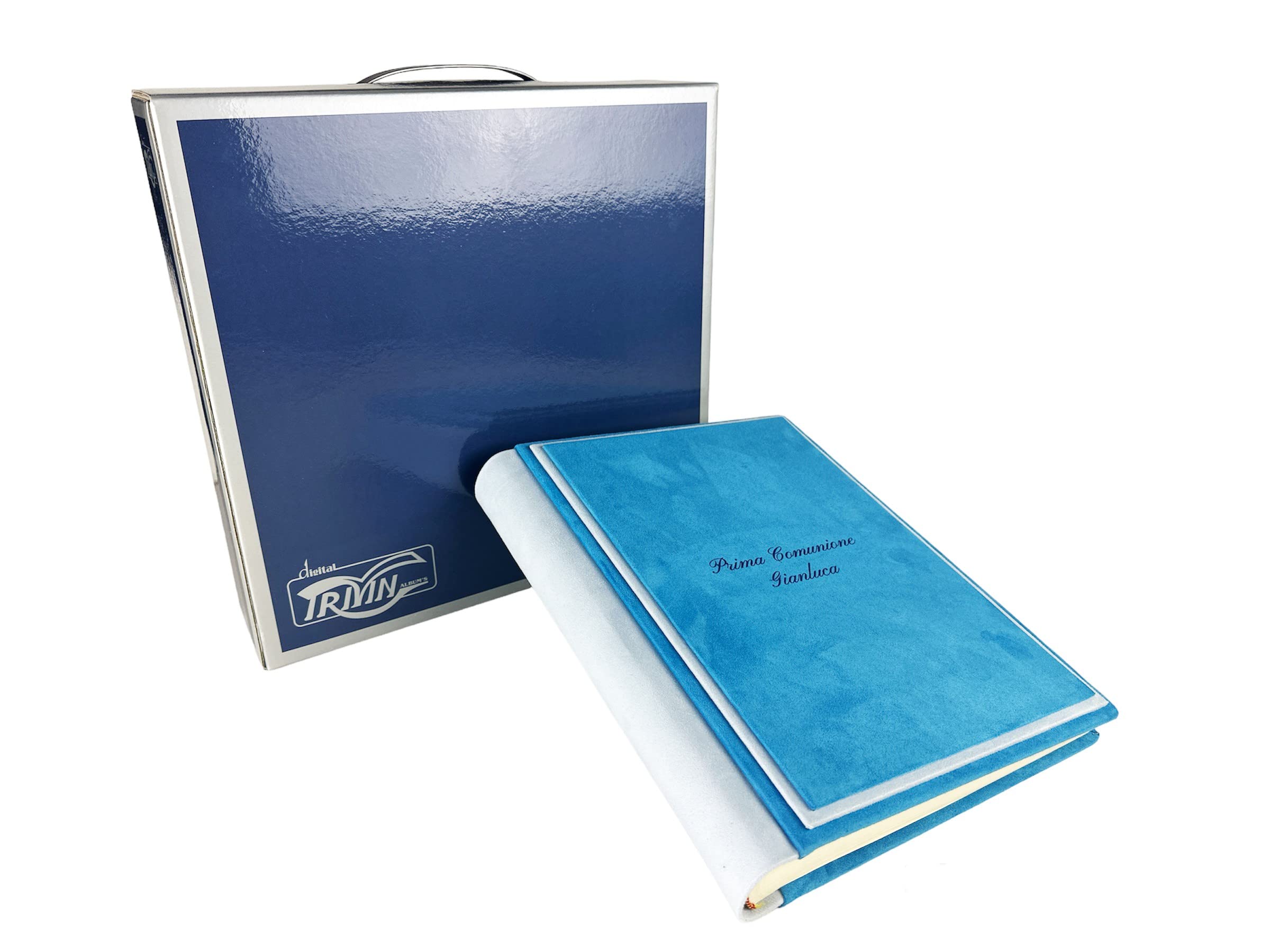 Album Fotografico Artigianale In Similpelle Con Alcantara - Personalizzabile Con Incisione - Fatto A Mano In Italia - Foto 6