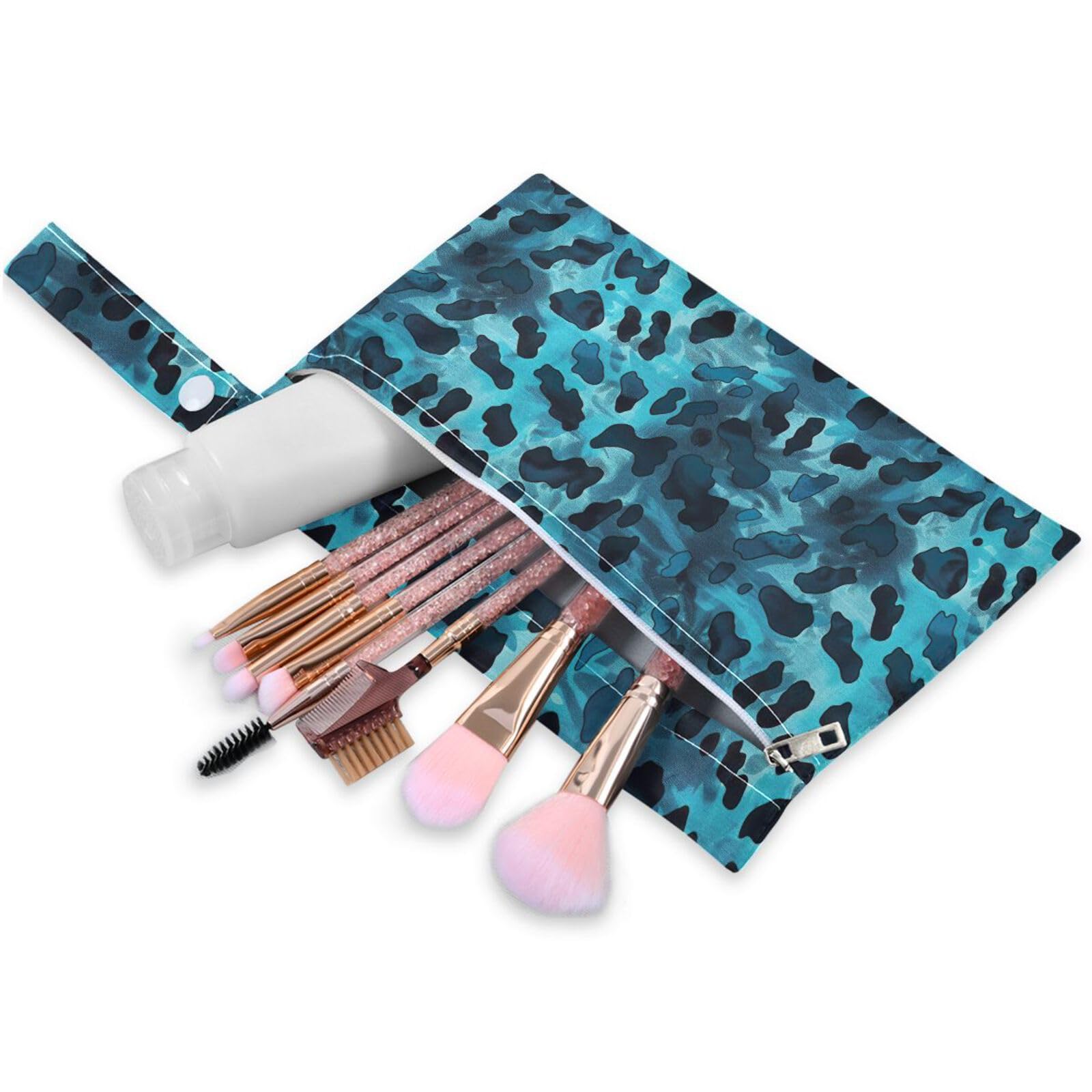 Coikll Wet Dry Bags for Cloth Diaper 2 Pack Waterproof Yoga Gym Bag for Swimsuit Wet Clothes Baby Items-?Blue Leopard?