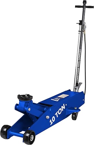 OTC HDJ10P Gato de servicio pesado hidráulico de aire de 10 toneladas con mango de bloqueo de 3 posiciones y rango de elevación de 6-38" a 22"