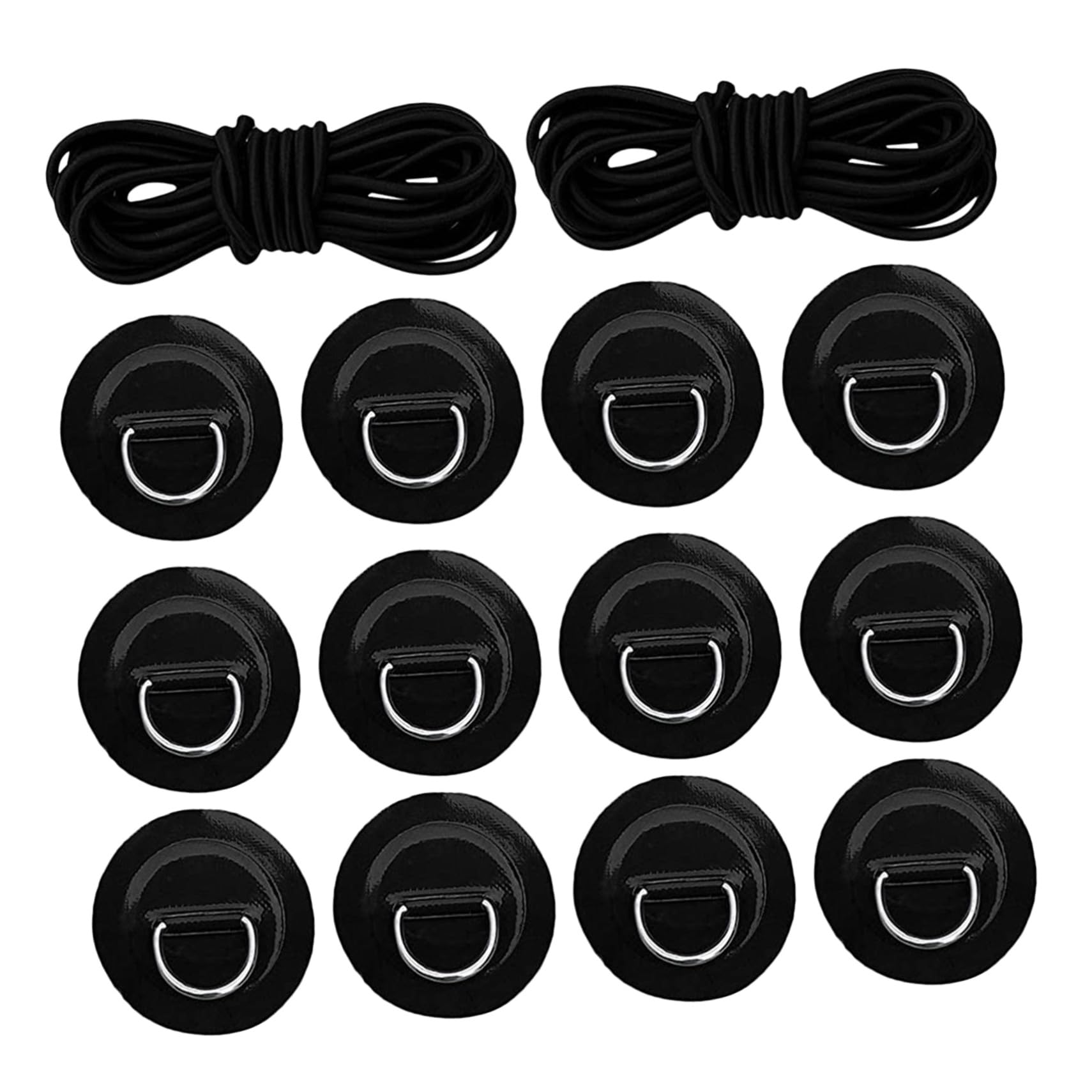PRETYZOOM 2 Juegos Anillas D de Acero Inoxidable para Kayak Inflable Kit de Cuerdas Elásticas con Parche de PVC Antideslizante Accesorios para Tablas de Paddle Surf y