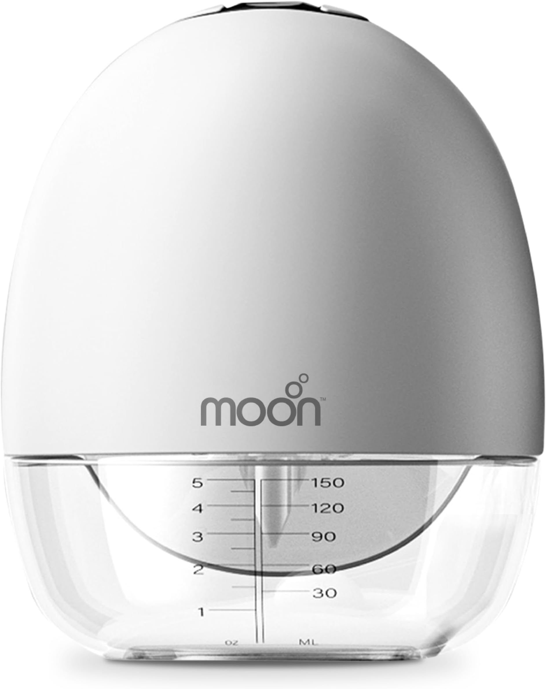 The Moon Brand Wearable HandsFree Breast Pump w/Touch Control LED Display -AntiSpill, AntiBackflow, Easy to Clean-4 Modes, High Capacity & UltraThin Design-Safe-for Busy Moms 150ml-White.