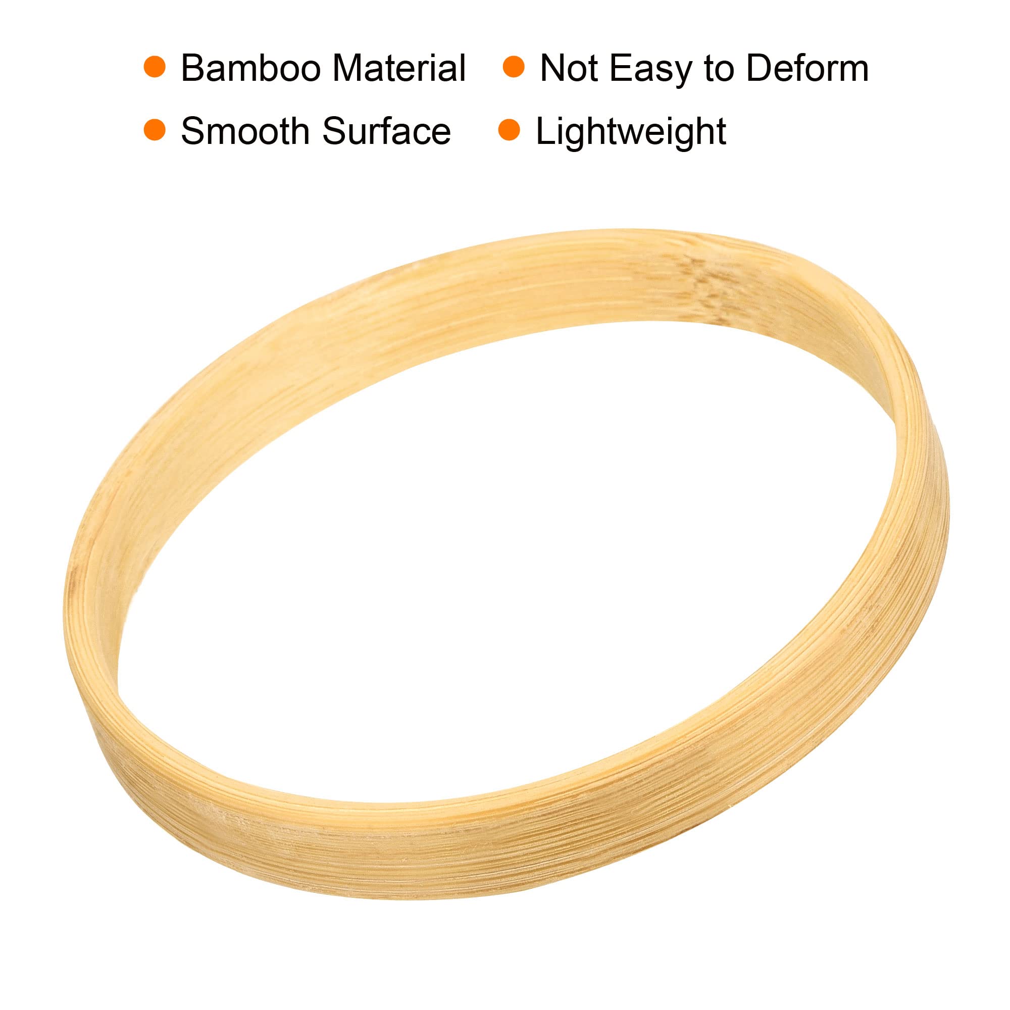 PATIKIL 3.1 Inch Wooden Bamboo Floral Hoop, 12Pack Craft Rings for DIY Wedding Wreath Decor Dream Catcher and Hanging Crafts - Image 4