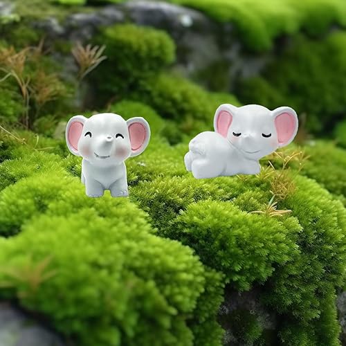 Miniatura 4 de Mini figuras de elefante, 12 figuras de elefante en miniatura de resina, pequeñas figuras de elefante, adornos de modelo de animal, estatua de