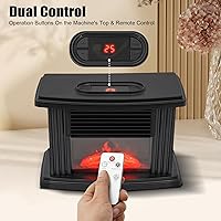 Vista 2 de Chimenea eléctrica portátil con efecto de llama realista 3D, estufa de calentador independiente interior para uso en interiores, 1000 W