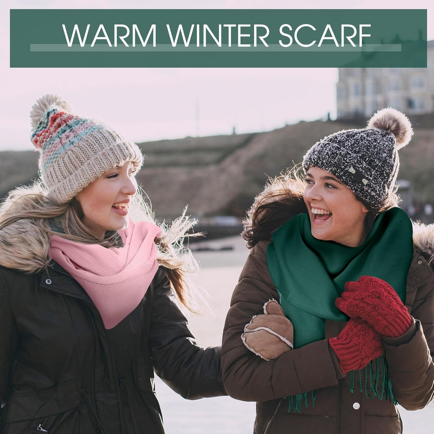 Suhine 8 Pcs Winter Scarves Bulk for Women Lightweight Blanket Scarf with Tassel Edge Pashmina Shawl for Women Men - Image 5