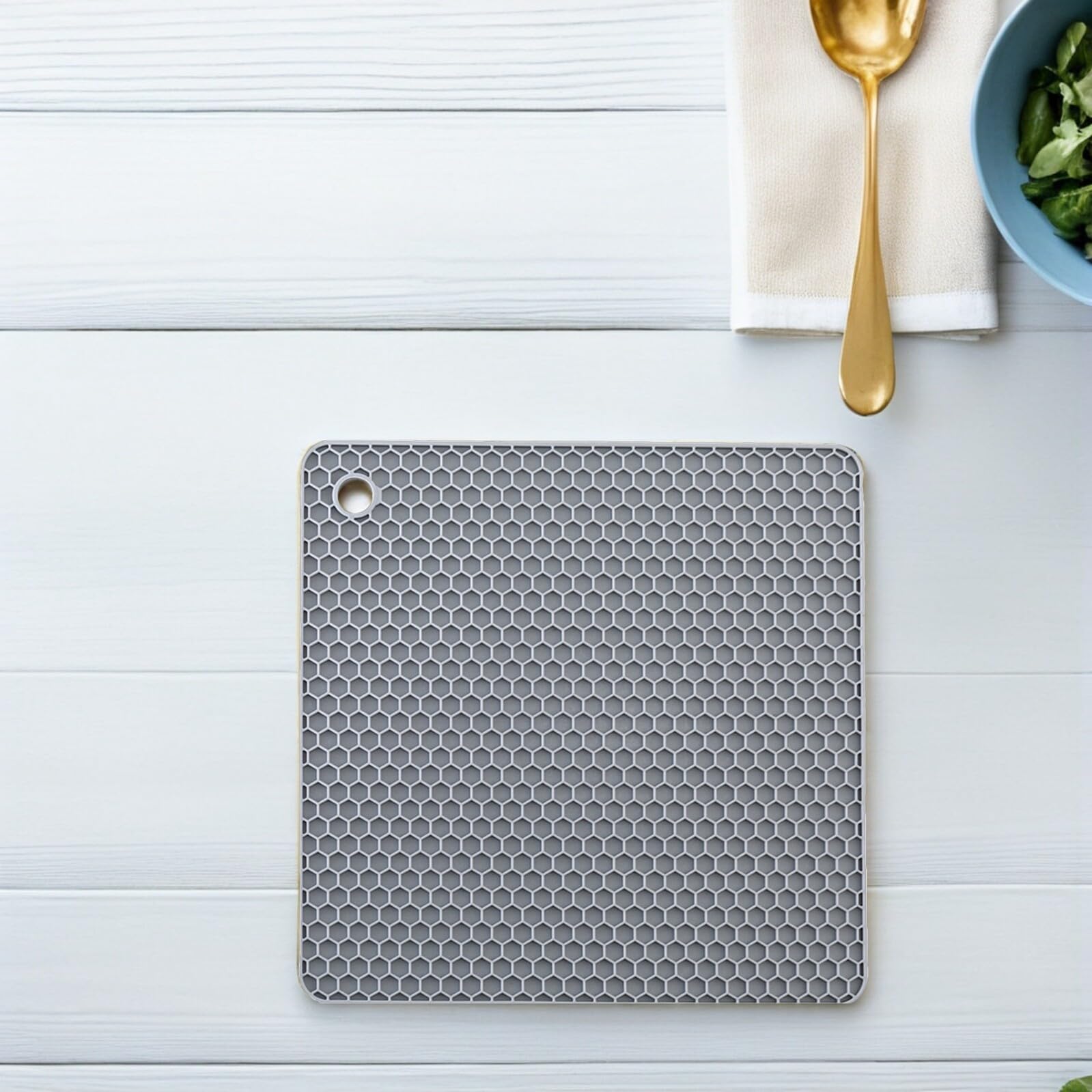 6 Piezas Salvamanteles de Silicona Cuadrados con Patrón de Panal Antideslizante Resistentes al Calor para Ollas y Sartenes Protectores para Mesa y Encimera de Cocina