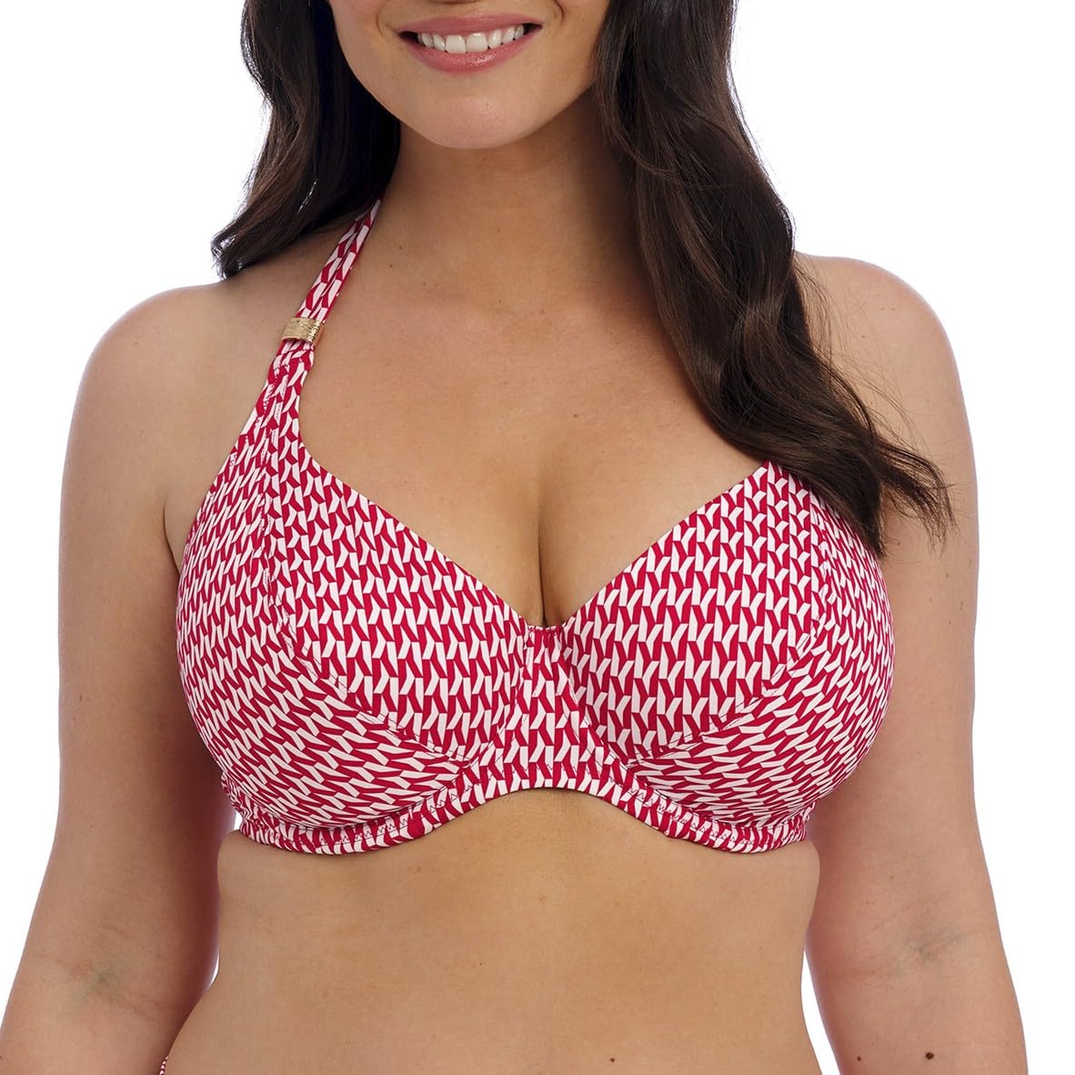 Fantasie Swim Womens KOH Lipe Underwire Halter Bikini Top, Radiant Red, 34E
