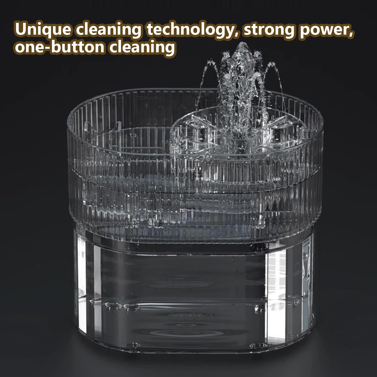 Lavabicchieri Automatico, Lavabicchieri con Getti Elettrici per Tazze da tè in Vetro, per Diametri da 3 a 10 Cm, Serbatoio dell'Acqua da 1600 Ml, Design con Aggiunta di Acqua Dall'alto