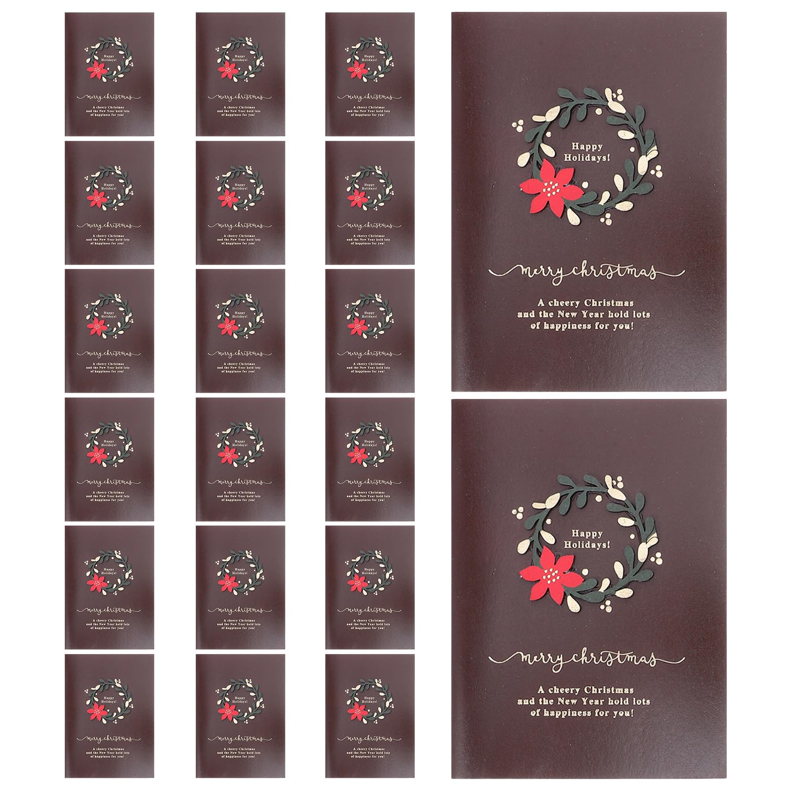 SHINEOFI 60 Sets Vintage Weihnachtskarte aus Papier mit Umschlägen für