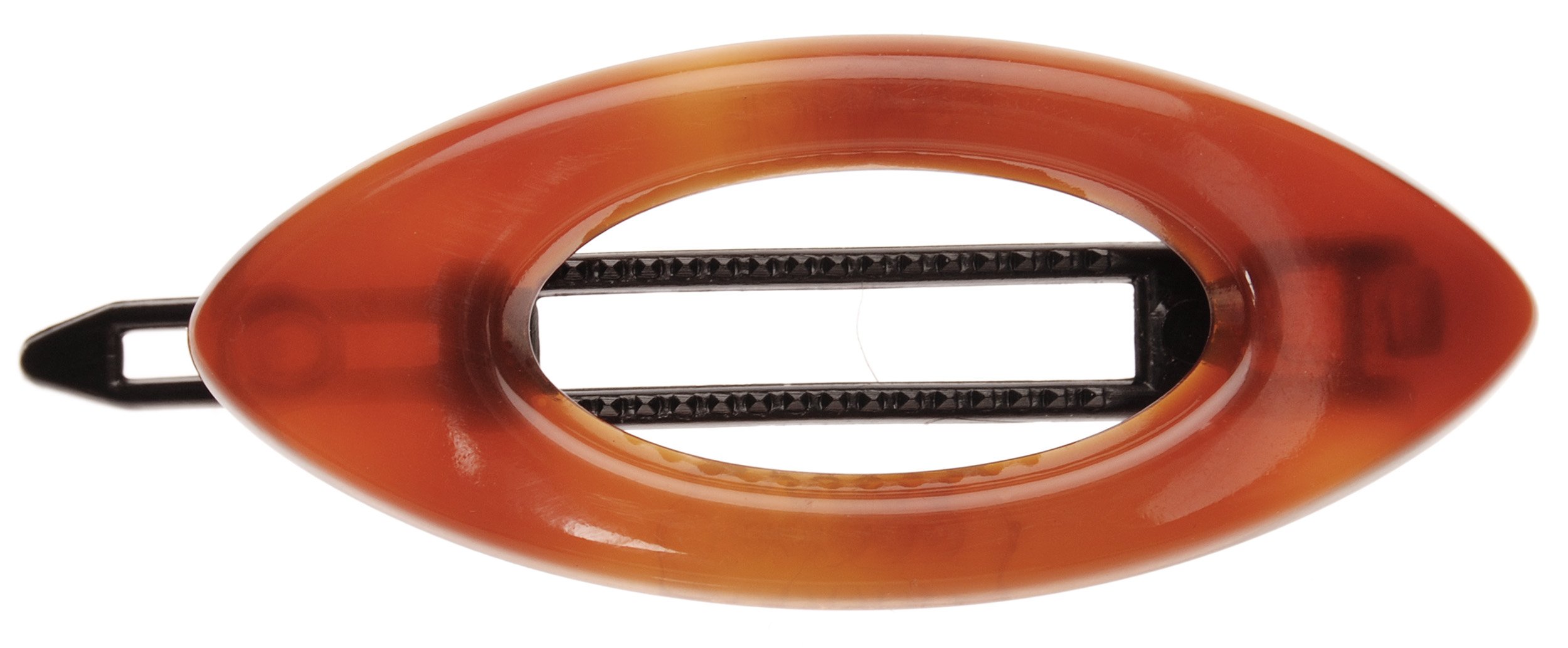 France Luxe Mini Cutout Oval on Plastic Tige Boule Barrette - Tortoise