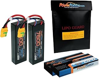 PowerHobby 2s 7.4V 7600mAh 75C XT90 2-Pack Lipo Battery w XT90 Connector Plug Hard Case Fits : Arrma Fazon Outcast Nero Nero Big Rock Kraton Talion Senton Typhon