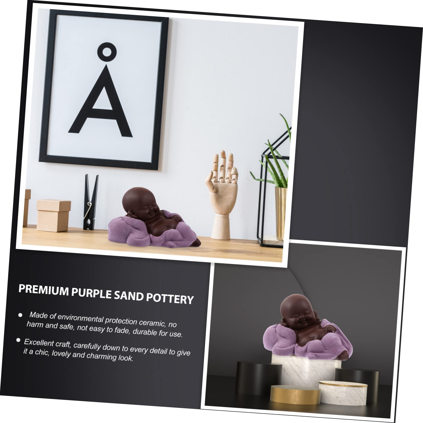 4piezas Adornos Budistas Creativos Decoración De Zen para Oficina y Casa