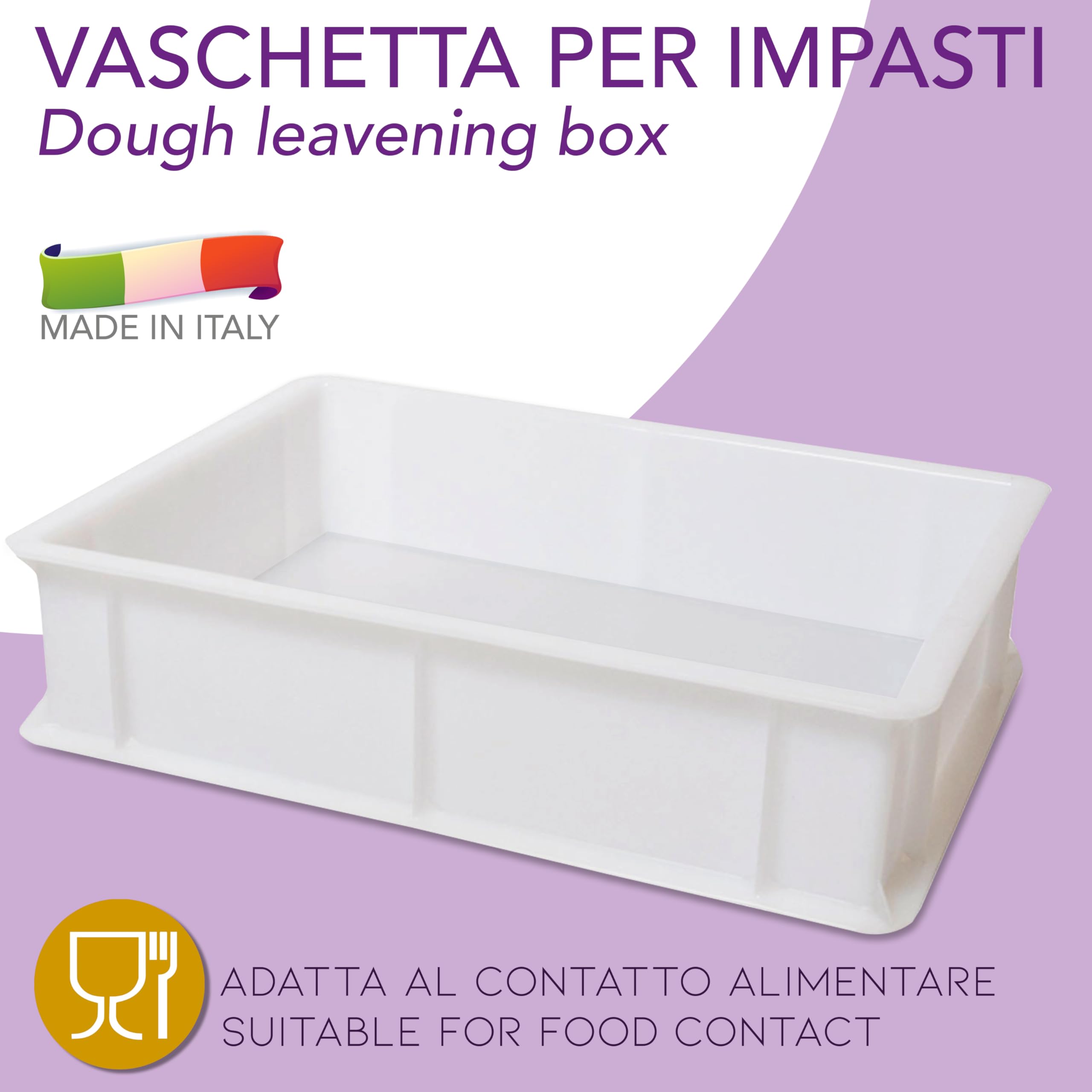 Conteneur Pâte Pain Boîte Levage Pâte Pizza Et Pain Akitaink - 30x40x10 Cm - Avec Couvercle - Lavable Lave-vaisselle Boite Plastique Alimentaire