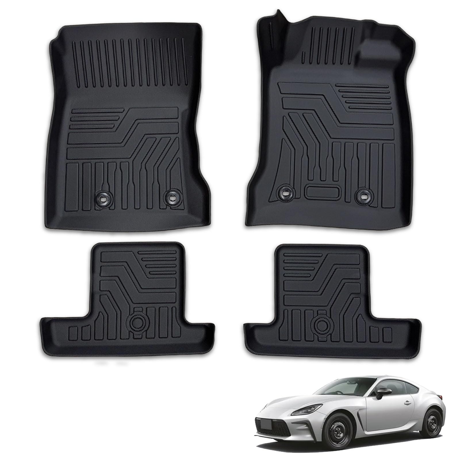 Amazon | GR86 BRZ MT車 3D フロアマット 1列目 2列目 4pcSET 水や汚れ