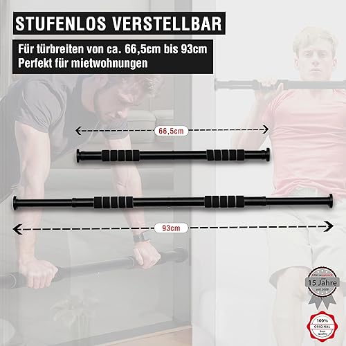 Miniatura 4 de Ultrasport Barra de dominadas de 2 vías, ajustable individualmente a puertas con un ancho de 24.8-36.6 inbarra de dominadas hecha de acero