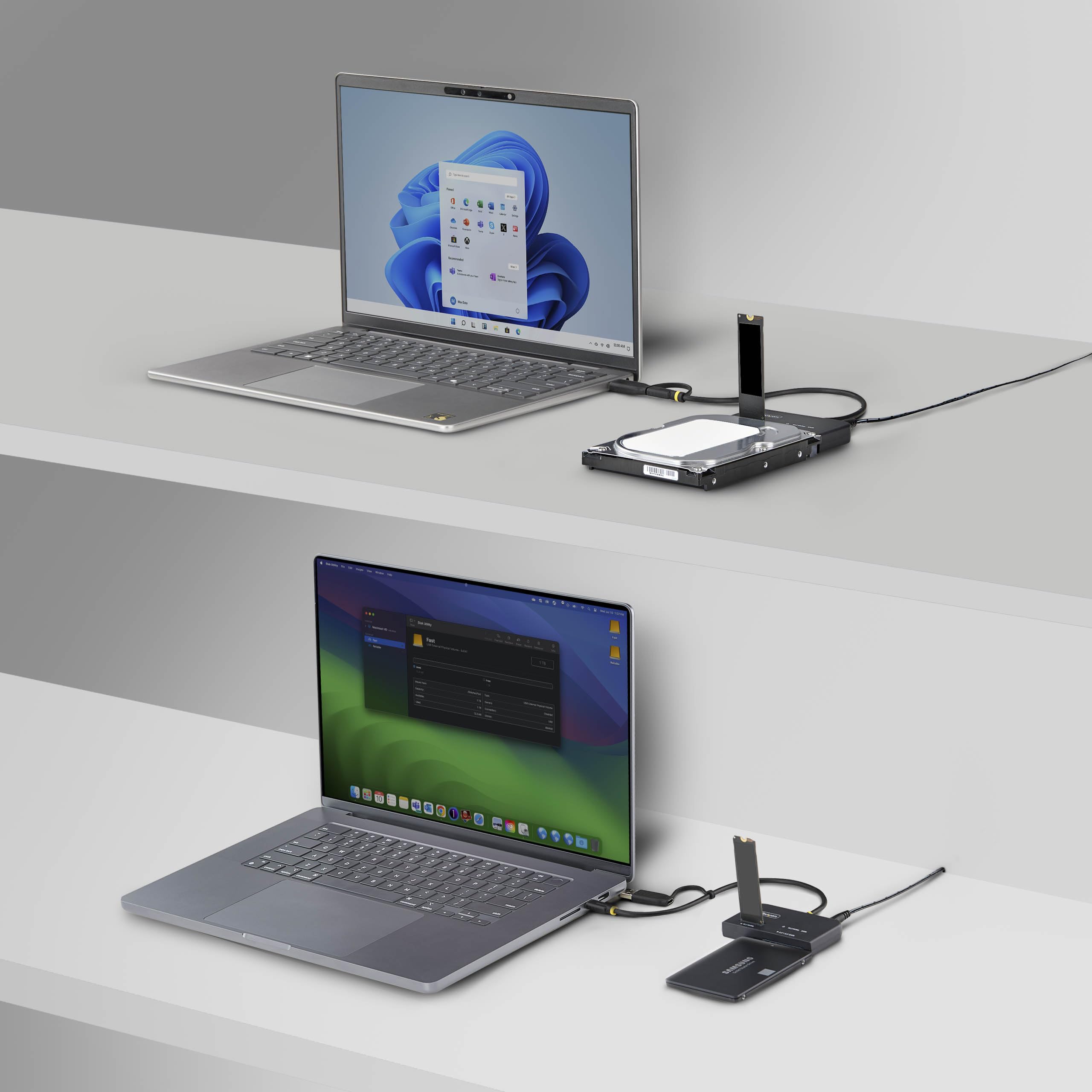 StarTech USB-C/USB-A na M.2 NVMe & adapter SATA 2,5in/3,5 in 10 Gb/s, beznarzędziowy, zewnętrzny dysk SSD, B+M/M Key