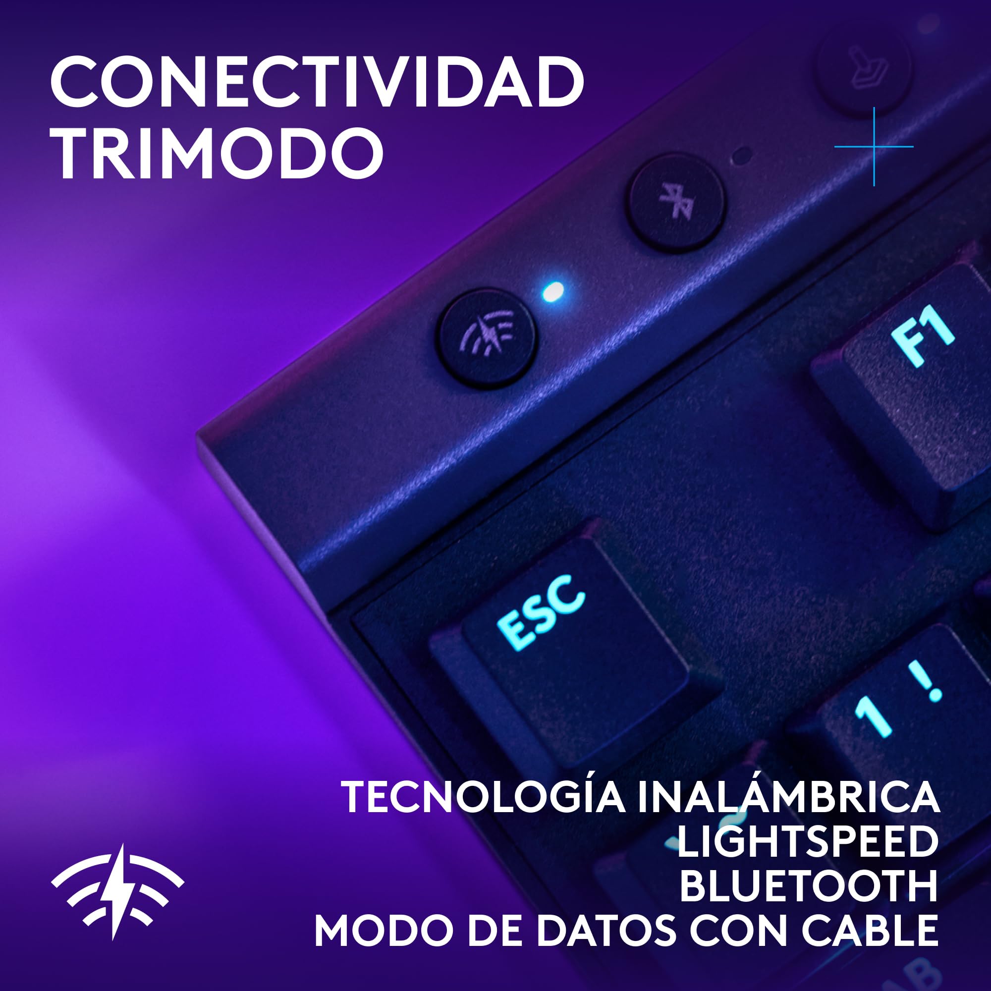 Logitech G G515 Lightspeed TKL de Perfil bajo Teclado para Gaming inalámbrico, RGB LIGHTSYNC, diseño Fino sin Teclado numérico, Teclas de PBT, interruptores mecánicos táctiles, US INT'L - Negro