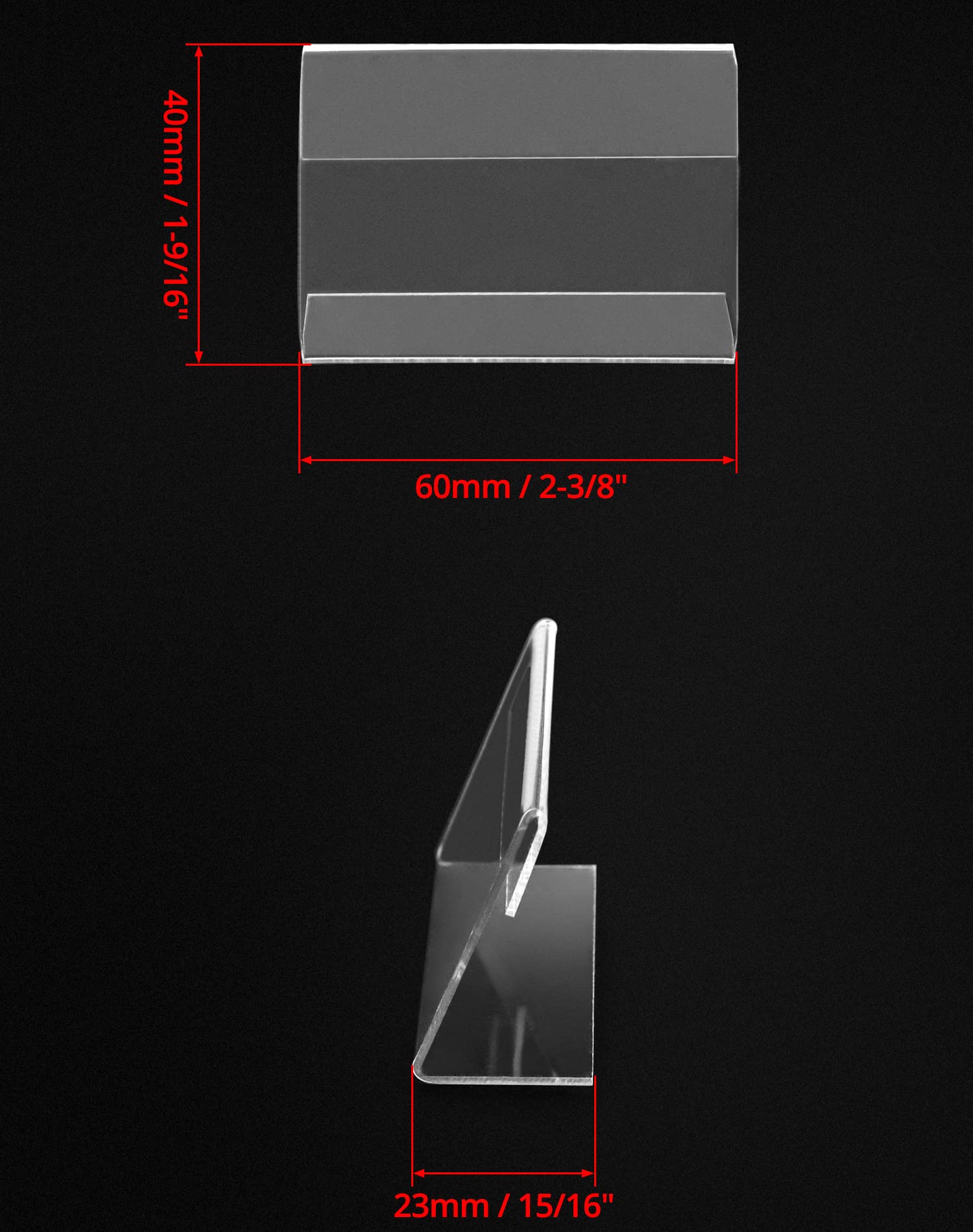Porta Etichette Acrilico Trasparente - 40 Pezzi 8x5 Cm | Per Prezzi E Biglietti - Foto 9