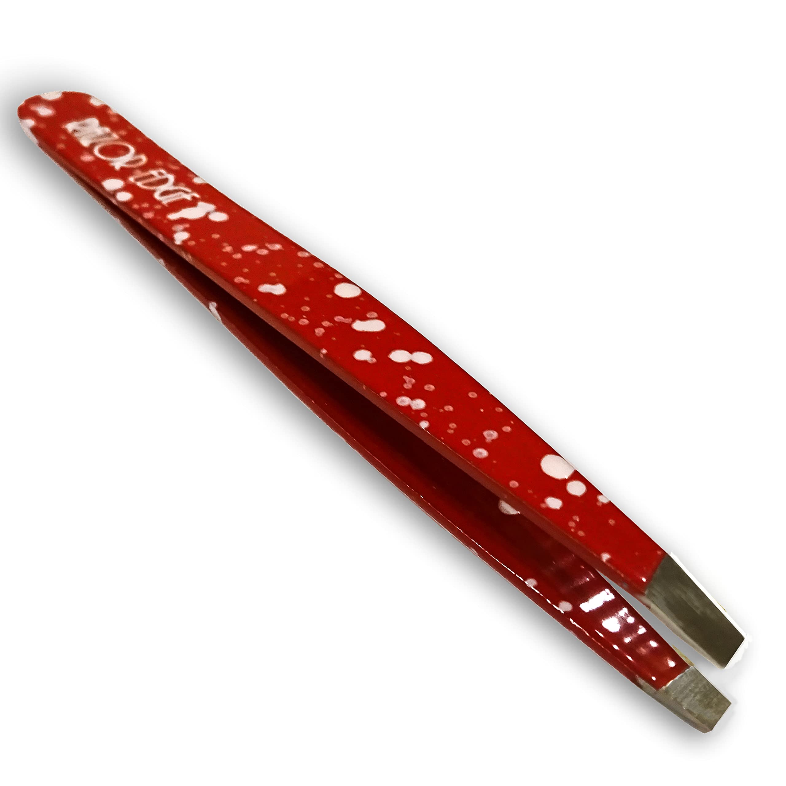 Razor Edge Men's Red Eyebrow Tweezers Ingrown Facial Hair Chin Nose Hair 9.5Cm Plucking Tweezers Light Weight (Red)
