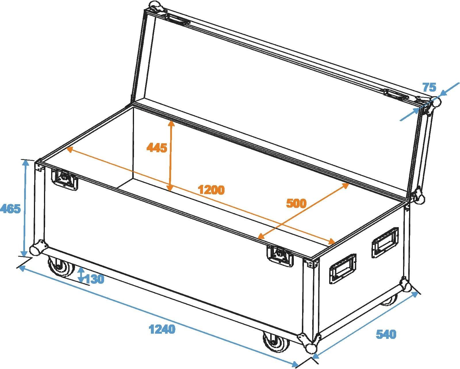 ROADINGER Universal-Case Profi 120x50x50cm mit Rollen | PRO Tourcase mit Lenkrollen
