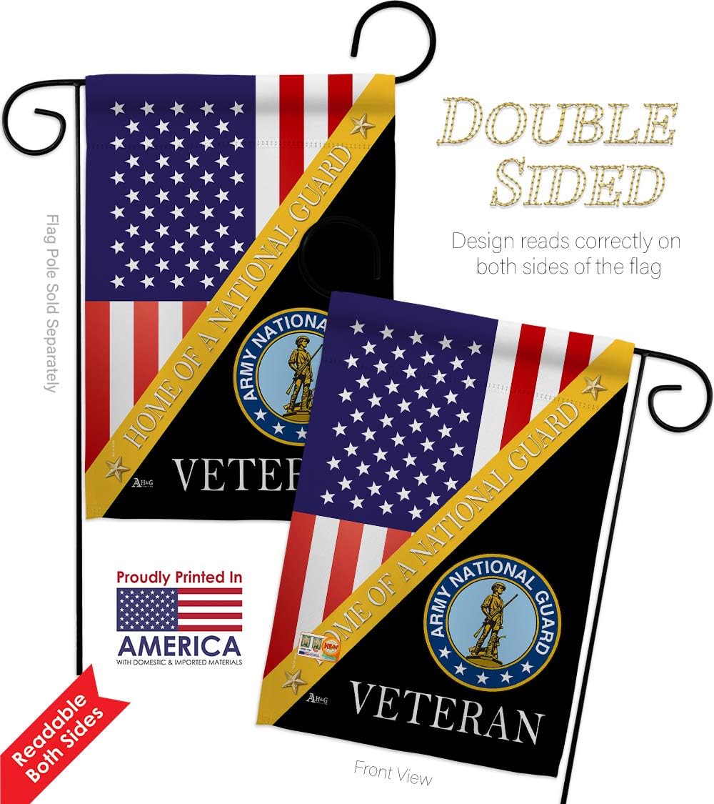 National Guard Home of Army Garden Flag Armed Forces ANG United State American Military Veteran Retire Official Small Decorative Gift Yard House Banner Double-Sided Made In USA 13 X 18.5