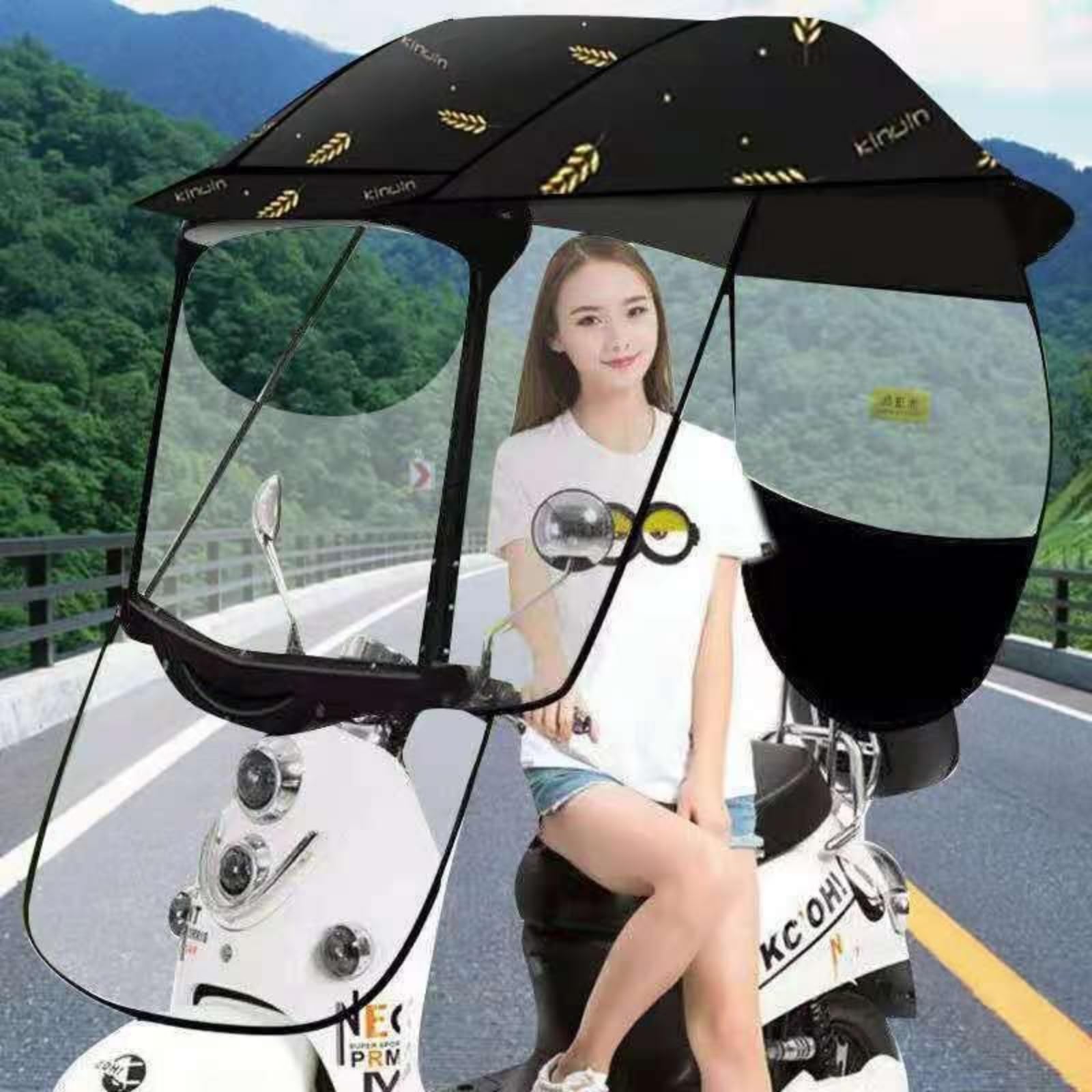 Parasol Universal para Motocicleta eléctrica, Parasol para Scooter, para Movilidad, Protector Solar y Protector contra la Lluvia, Impermeable, para batería, para Coche
