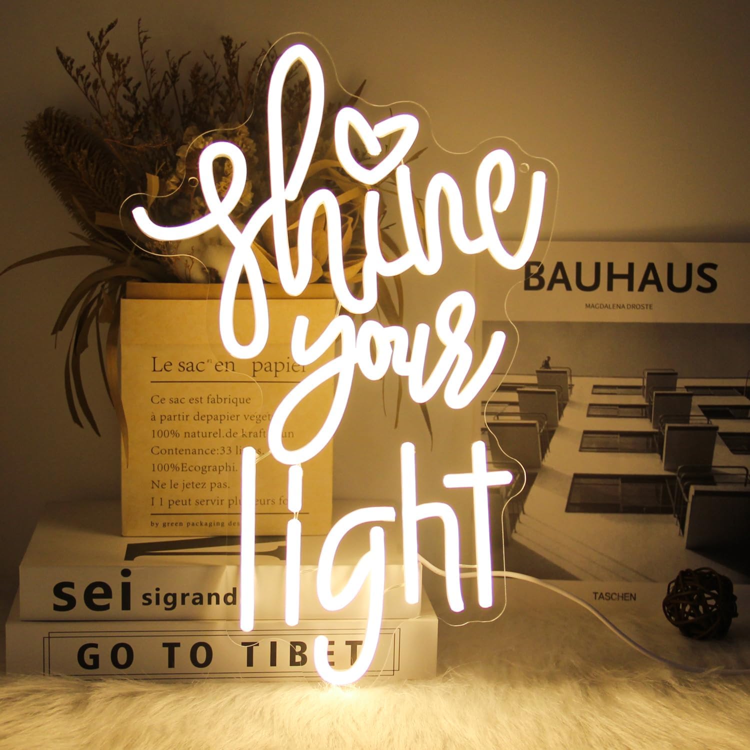 Shine Your Light Neon Sign Christian LED Sign for Bedroom Prayer Room Decor