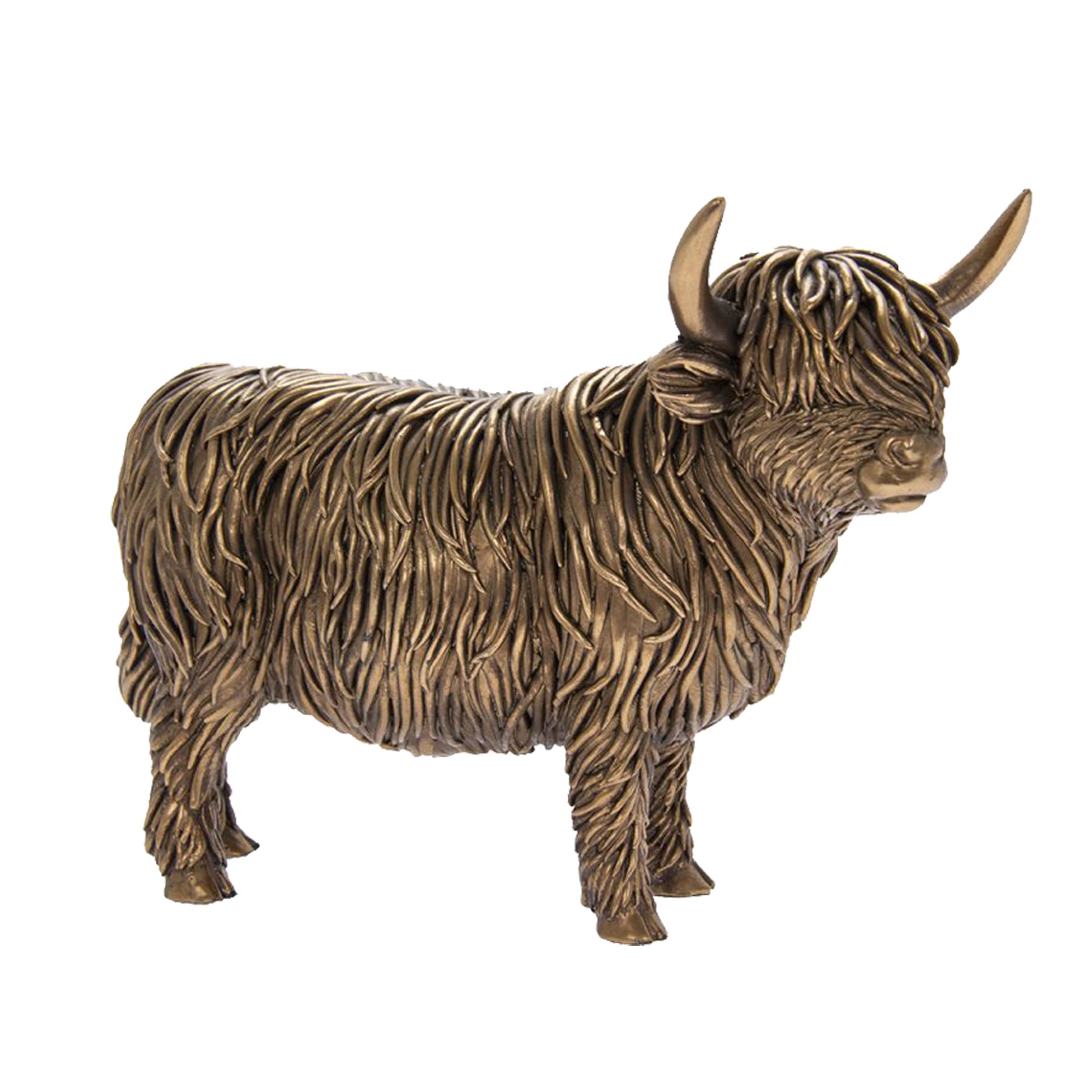 Widdle Gifts Reflections Bronze Resin Animal Ornament - Highland Cow 5419