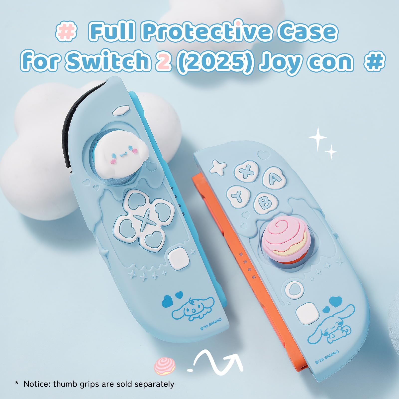 Kuitmor Protective Shell Compatible with Joy con of Switch 2 (2025 Model) Controller, Soft Silicone Cover Case, Anti-Scratch Protective Case for Switch 2025 (Blue(For Switch 2)) - 2