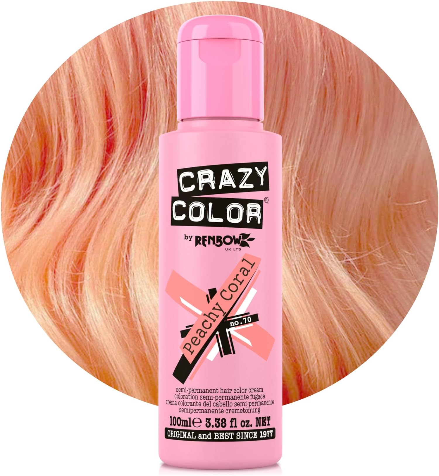 Semi-Permanent Peachy Coral Hair Dye