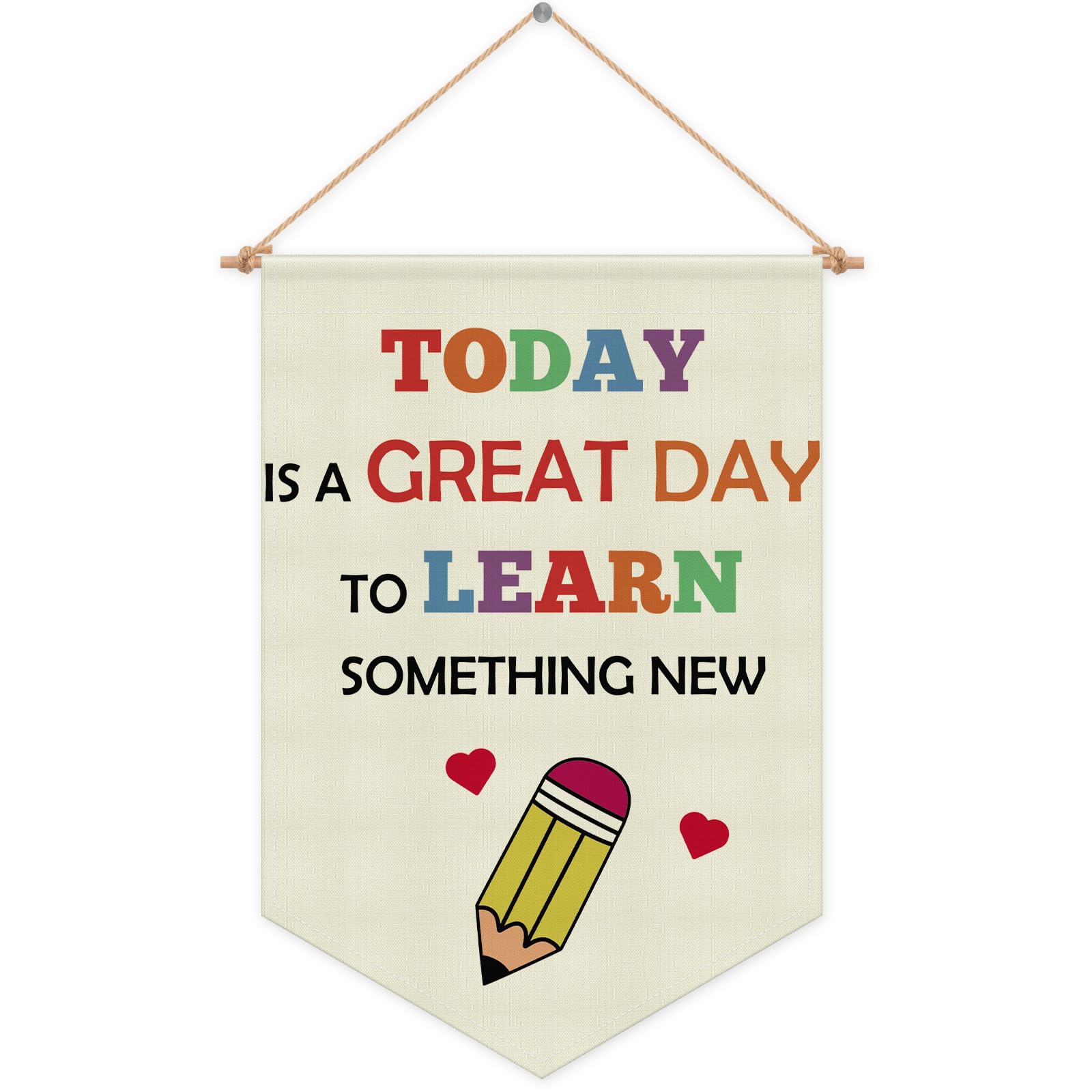 Positive Classroom Hanging Decor for Kids Hanging Pennant Flag Banner Inspirational Affirmations Wall Decor for Classroom Nursery Welcome Classroom School Banner for Kids Christmas Birthday Gifts