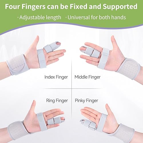 Miniatura 4 de Férula de dedo gatillo, estabilizador de articulación de soporte de dedo, soporte de mano con soporte para el dedo, férula de dedos medios meñiques,