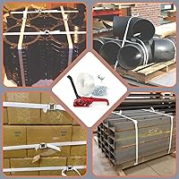 Vista 6 de Kit de flejado de embalaje resistente, Herramienta de flejado de embalaje de paletización, 3/4" x 320' juego de flejes de cable tejido, 2000 libras