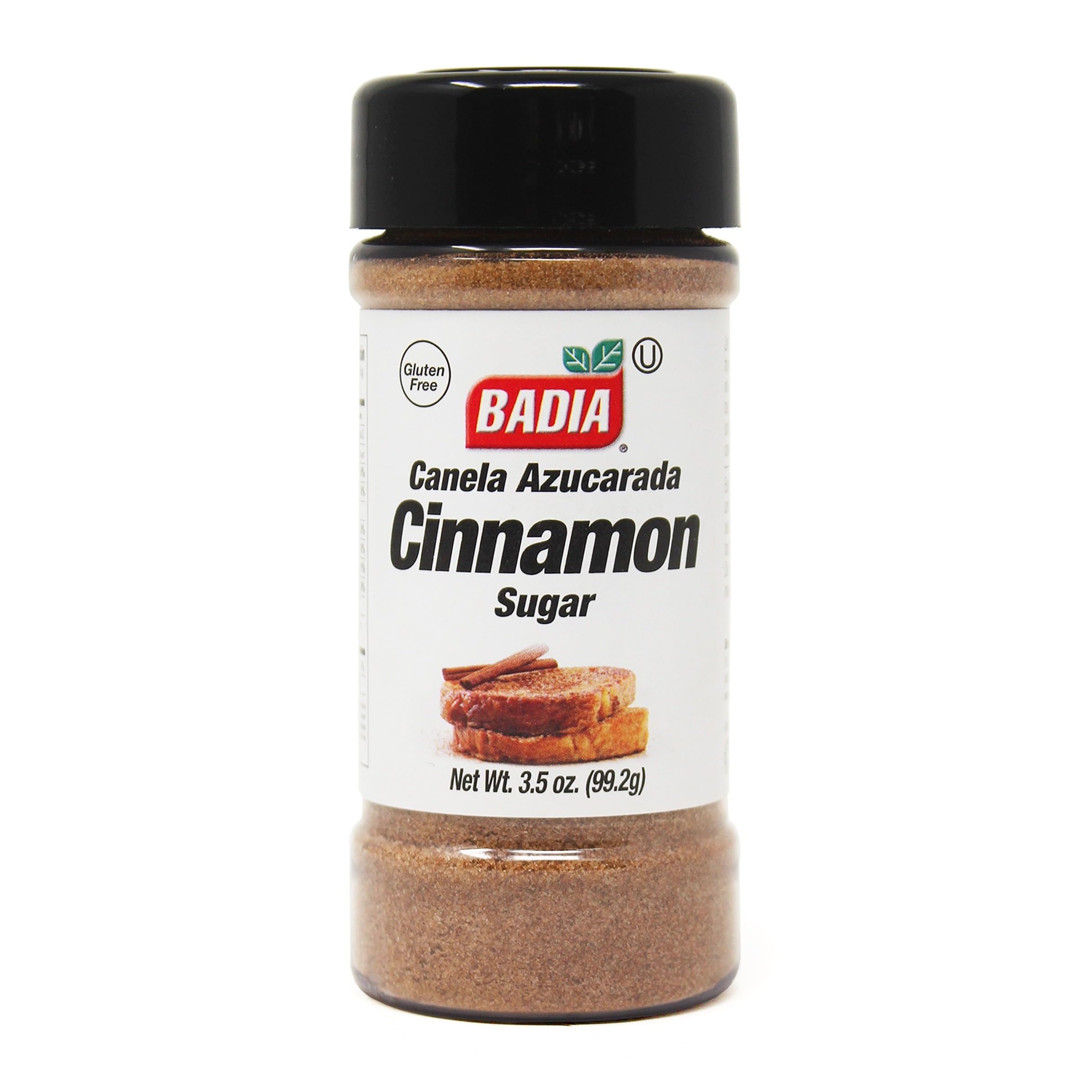 Badia Cinnamon Sugar, 3.5 oz – Sweet Blend of Cane Sugar and Ground Cinnamon, All Purpose Topping for Baking, Coffee, Desserts, Gluten Free