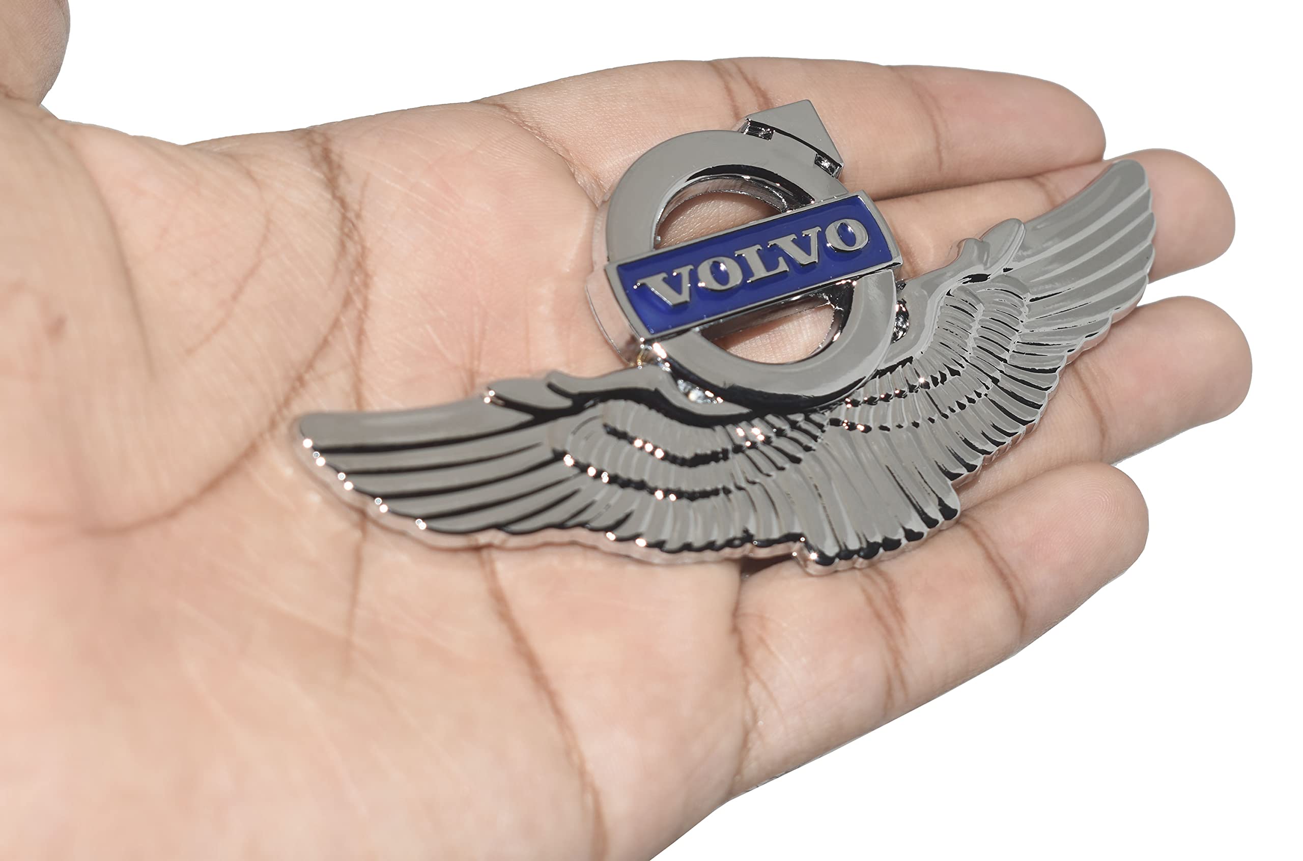 Wings Emblem Sticker for Volvo Cars, Metal (Silver)
