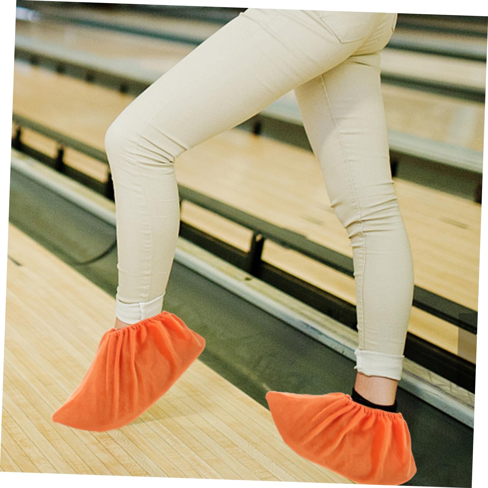 ifundom 2 Pairs Bowling Shoe Covers for Adults Non Slip Protectors Vibrant Washable Durable for Indoor Use Bowling Accessories for Home and Sports Activities Golden