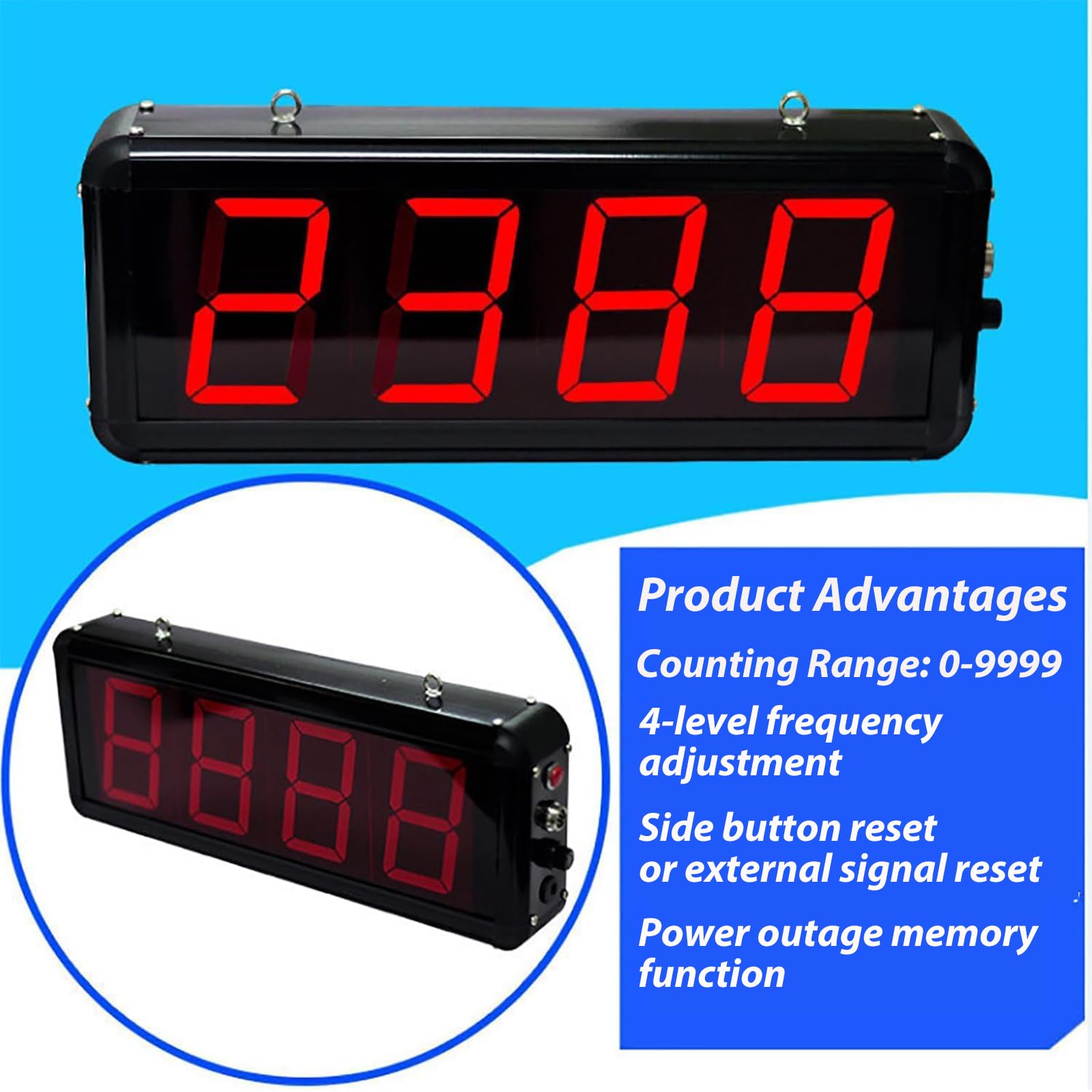 Contatore trasportatore digitale con display a 4 cifre, finecorsa, memoria di conteggio, regolazione della frequenza a 4 livelli per negozi e fabbriche