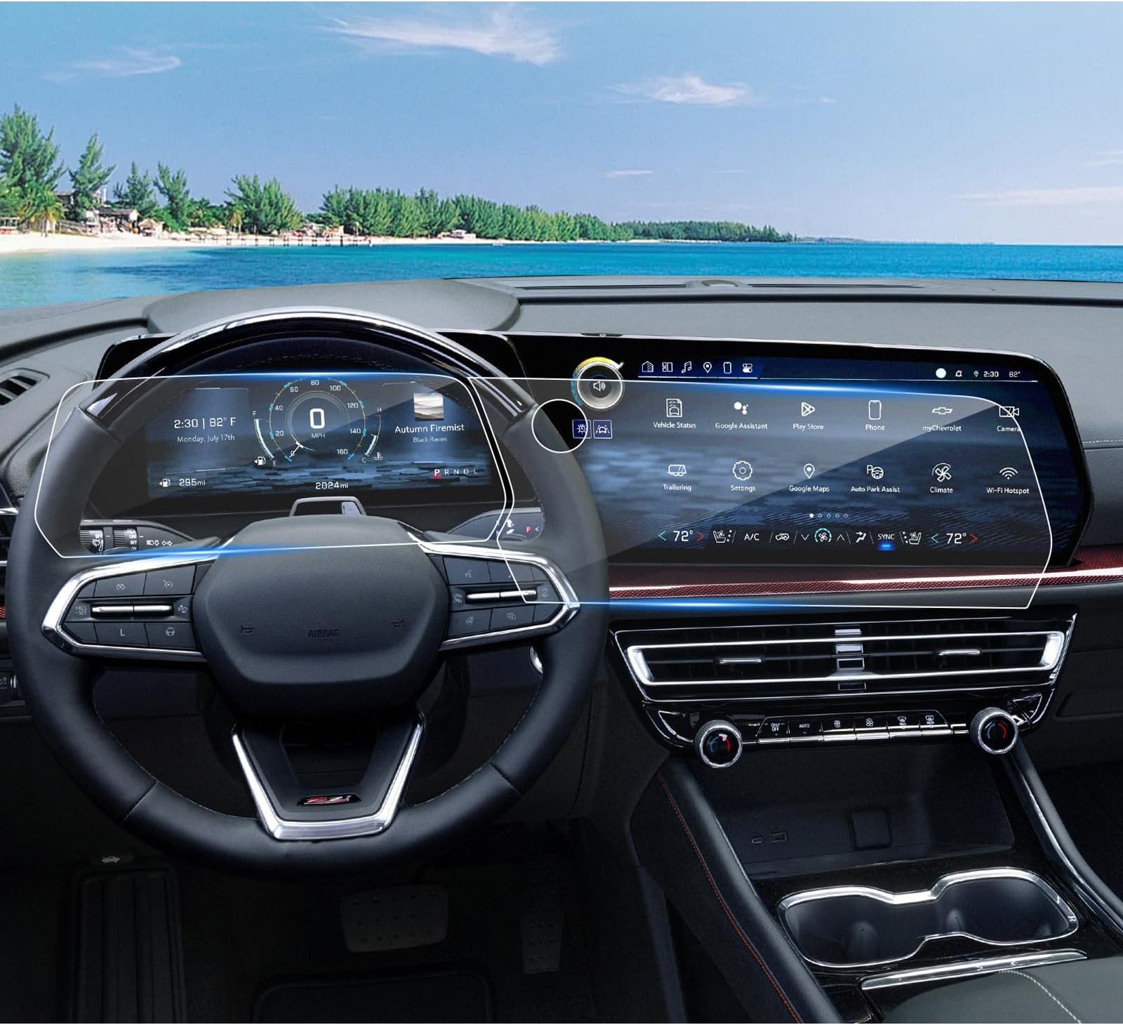 Coleya (4pcs) 2024 2025 2026 Traverse Screen Protector for Chevy Traverse (17.7In Navi+11In Dash) (LS/LT/Z71/RS/High Country), 2025 Chevy Traverse Accessories Touch Sensitive/HD Transparent 17.7"&11"