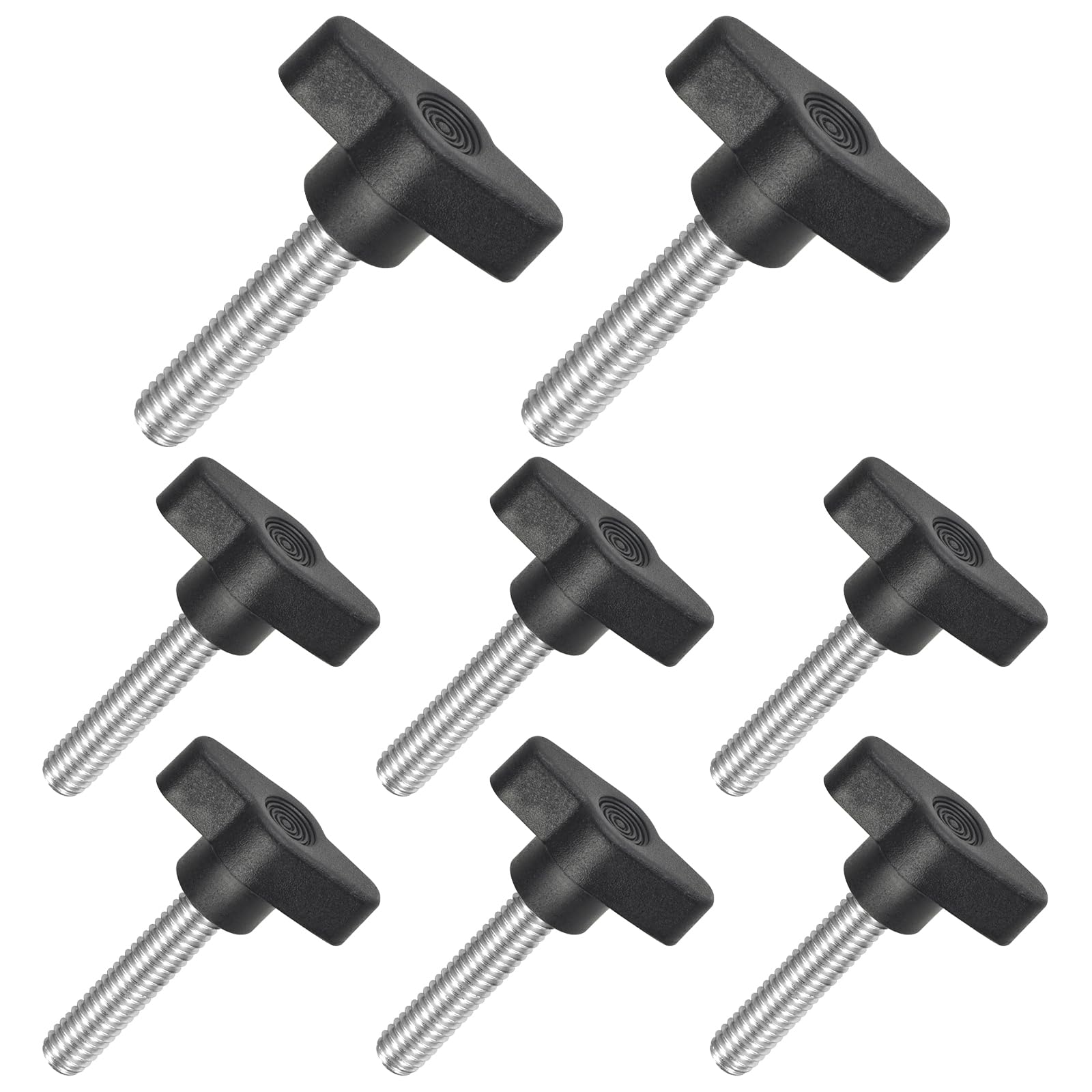 JJWNMLL 8PCS Tee Wing Knobs Thumb Screws,M8*40mm Clamping Screw Knob Black — image 1