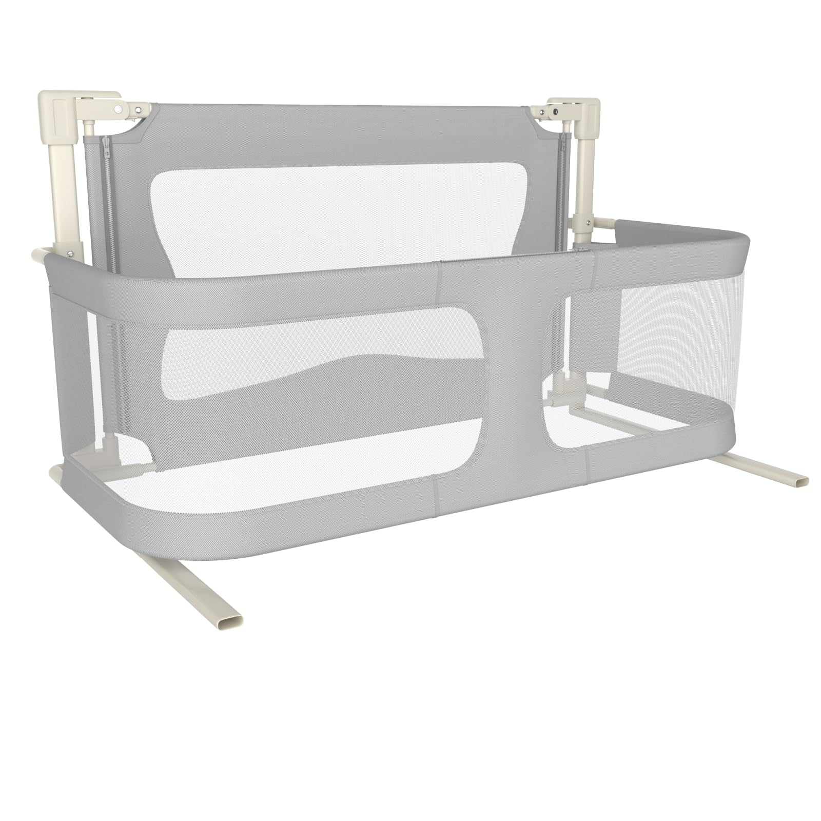 Homewell Safety 1st Portable Bed Rail, Barrera de cama infantil plegable, Barrera de seguridad infantil, tejido de malla, fácil de instalar, autobloqueo, fácil de transportar (Gris)