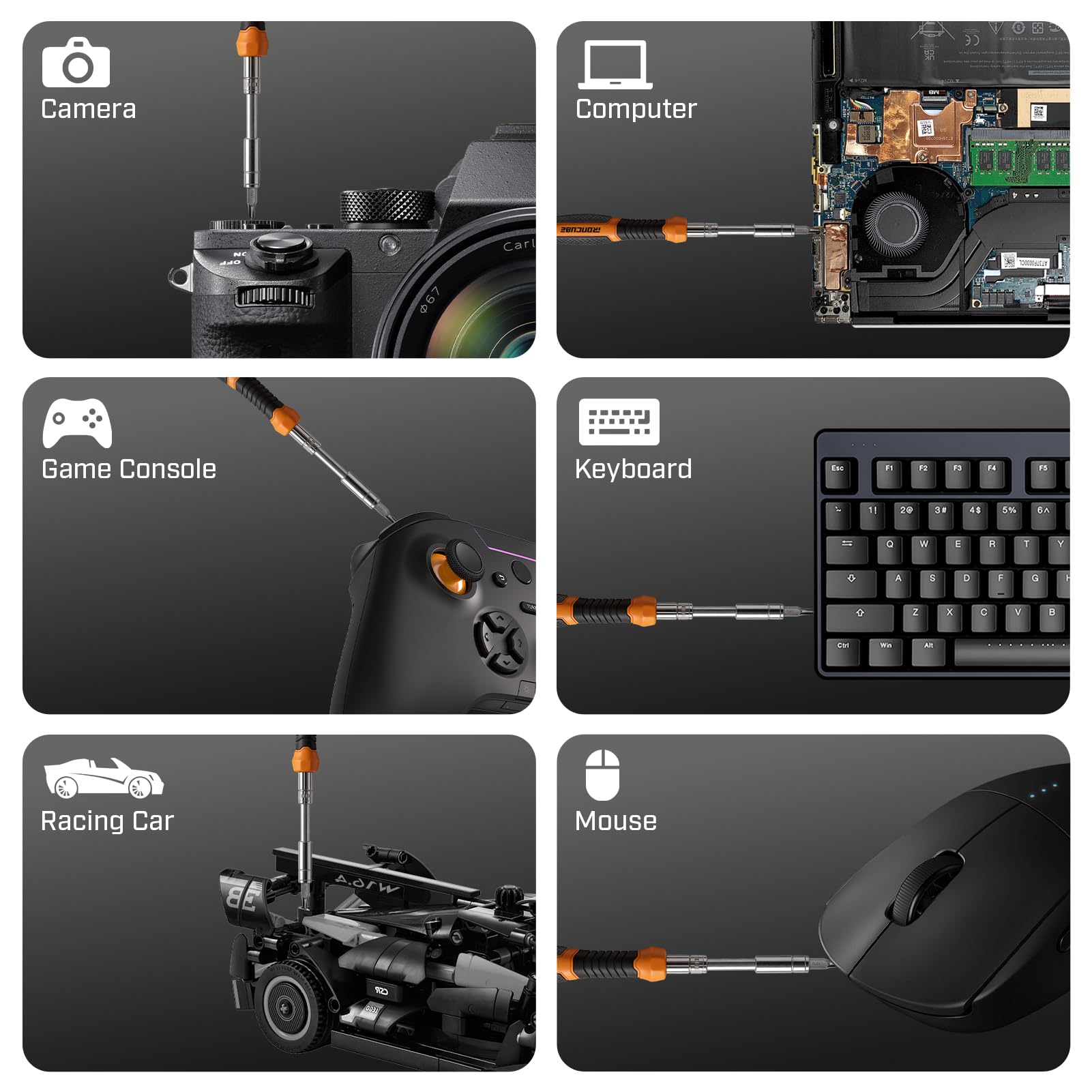 IRONCUBE Zestaw wkrętaków z grzechotką, 56 szt. Phillips Torx Hex Pz i nasadka, zestaw bitów magnetycznych do gospodarstwa domowego, fajne prezenty dla mężczyzn lub ojca