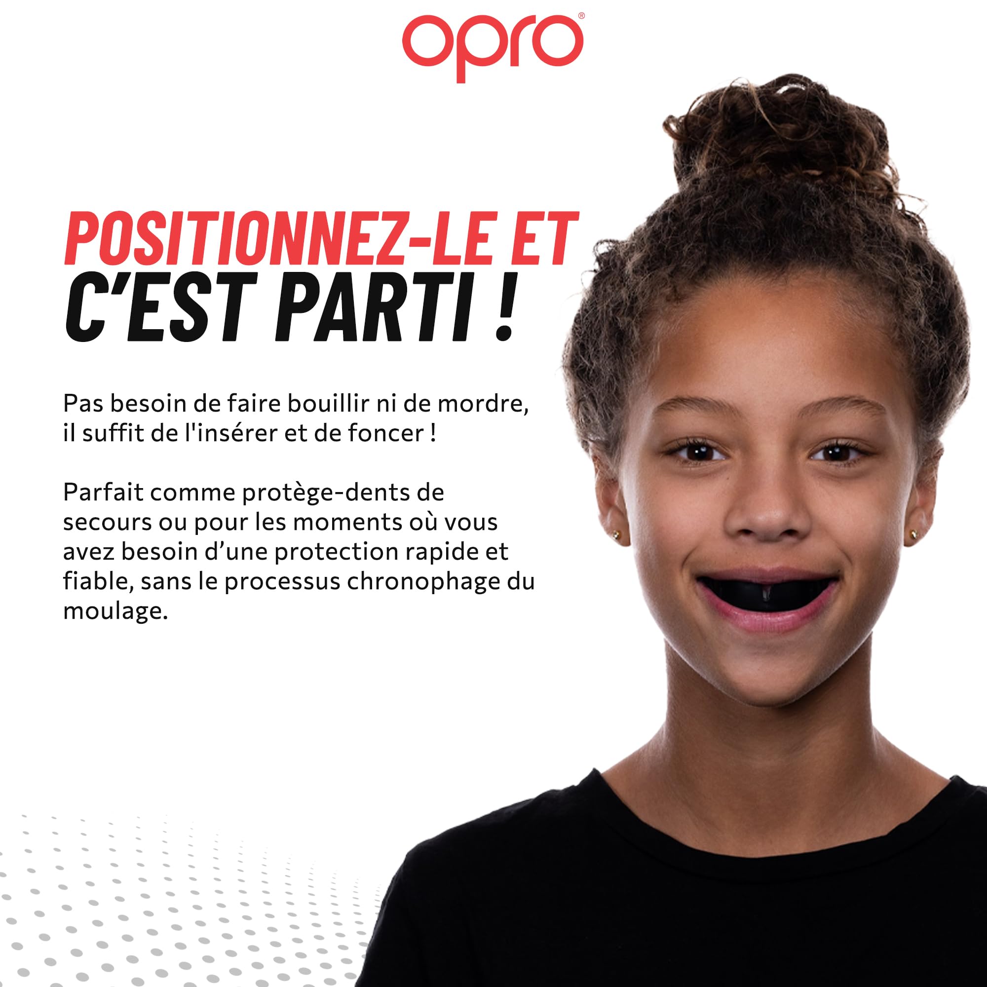OPRO Protège-Dents pour Appareil Dentaire Snap-Fit Ajustement Immédiat Boxe MMA Rugby Hockey Adultes Enfants Antichoc