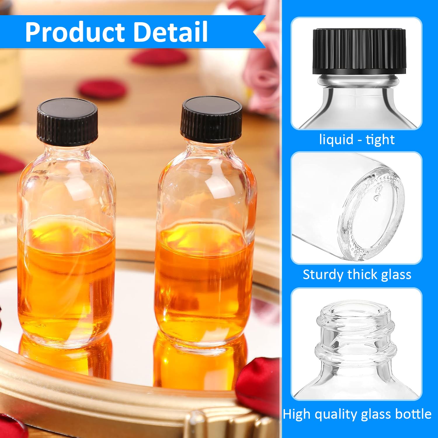 Lot De 9 Bouteilles à Shot En Verre De 60 Ml Avec Couvercles Blancs Et 30 étiquettes – Petit Bocal Transparent Pour Gingembre, Shot, Jus, échantillon, Whisky – Mini Bouteilles Essentielles De Voyage