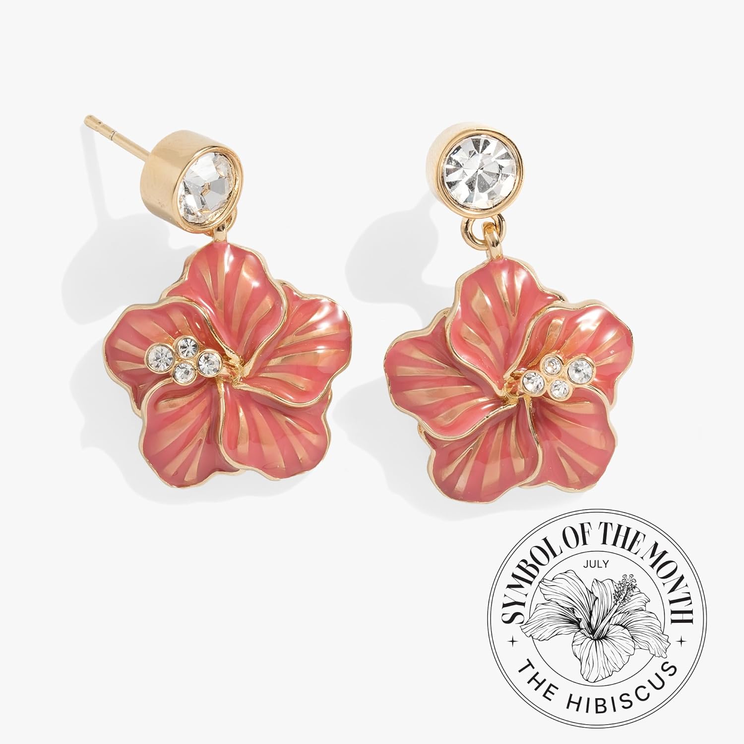 Alex and Ani Hibiscus Drop Earrings