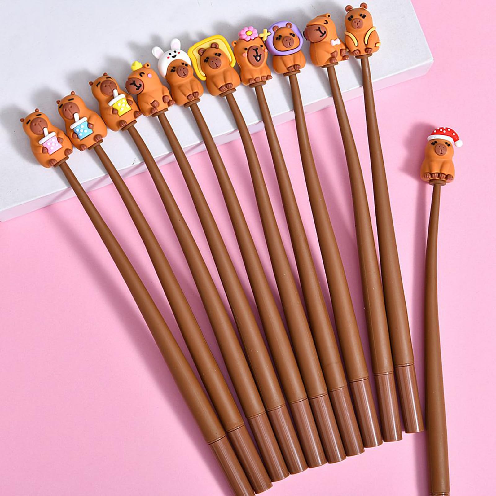 Capybara - Penne divertenti per studenti, matite da 0,5 mm per pianificare scuola, classe, studio, appunti, diari, lavoro